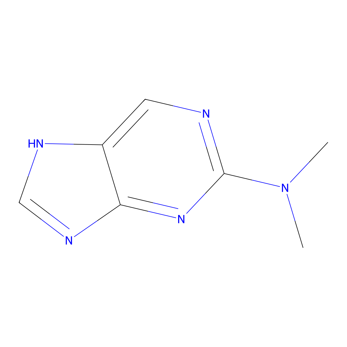 Dimethylaminopurine molecular structure, CAS 37432-21-6