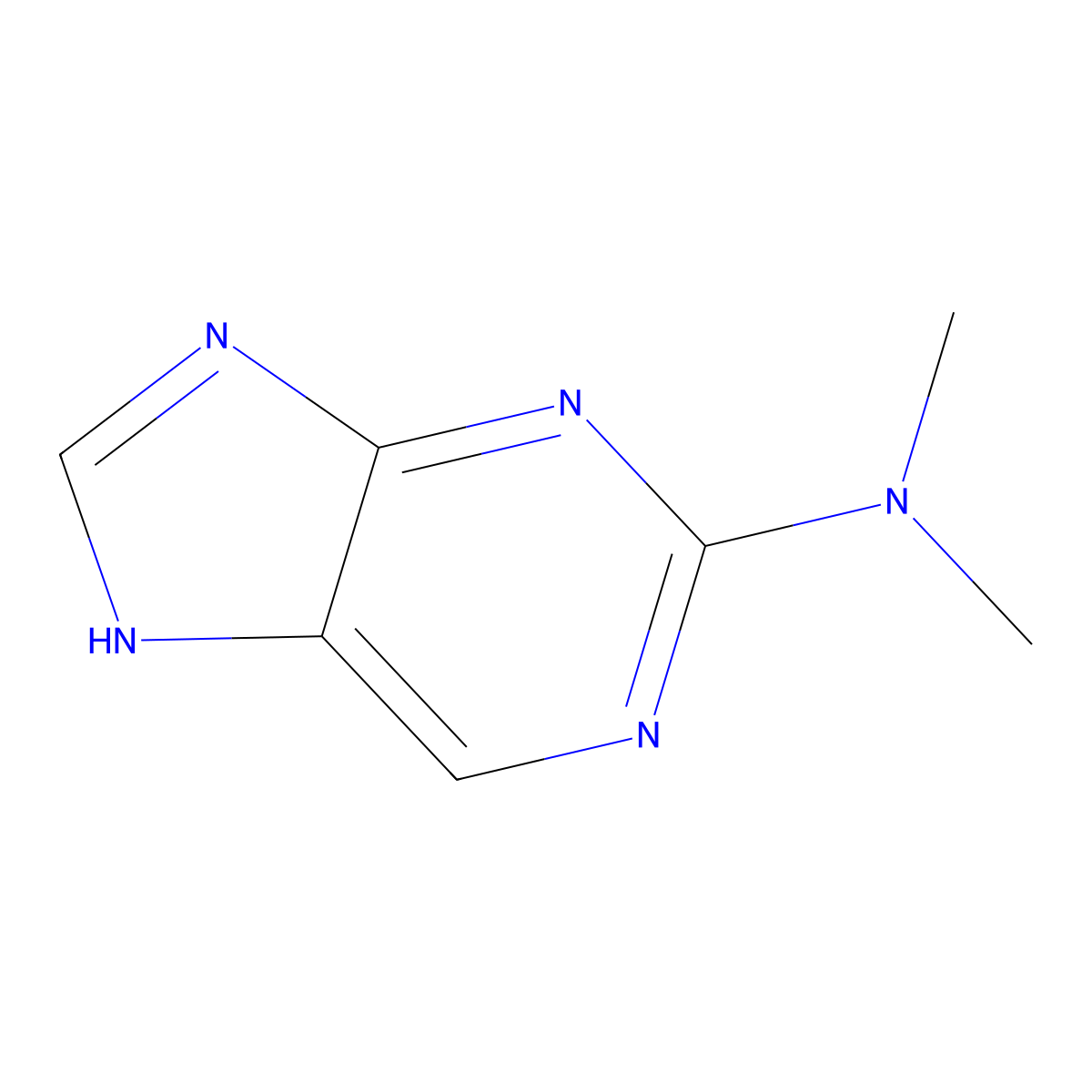 Dimethylaminopurine molecular structure, CAS 37432-21-6