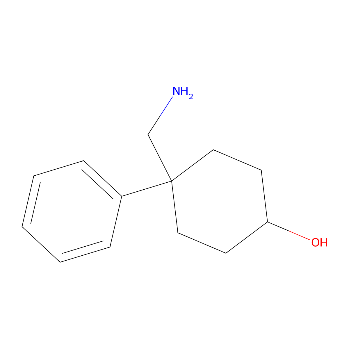 4-(Aminomethyl)-4-phenylcyclohexanol molecular structure, CAS 37436-03-6