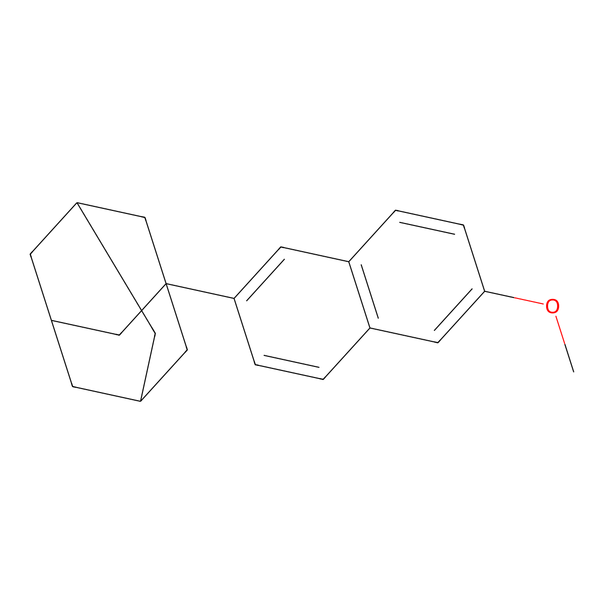 1-(6-Methoxy-2-naphthalenyl)tricyclo(3.3.1.13,7)decane molecular structure, CAS 37436-36-5