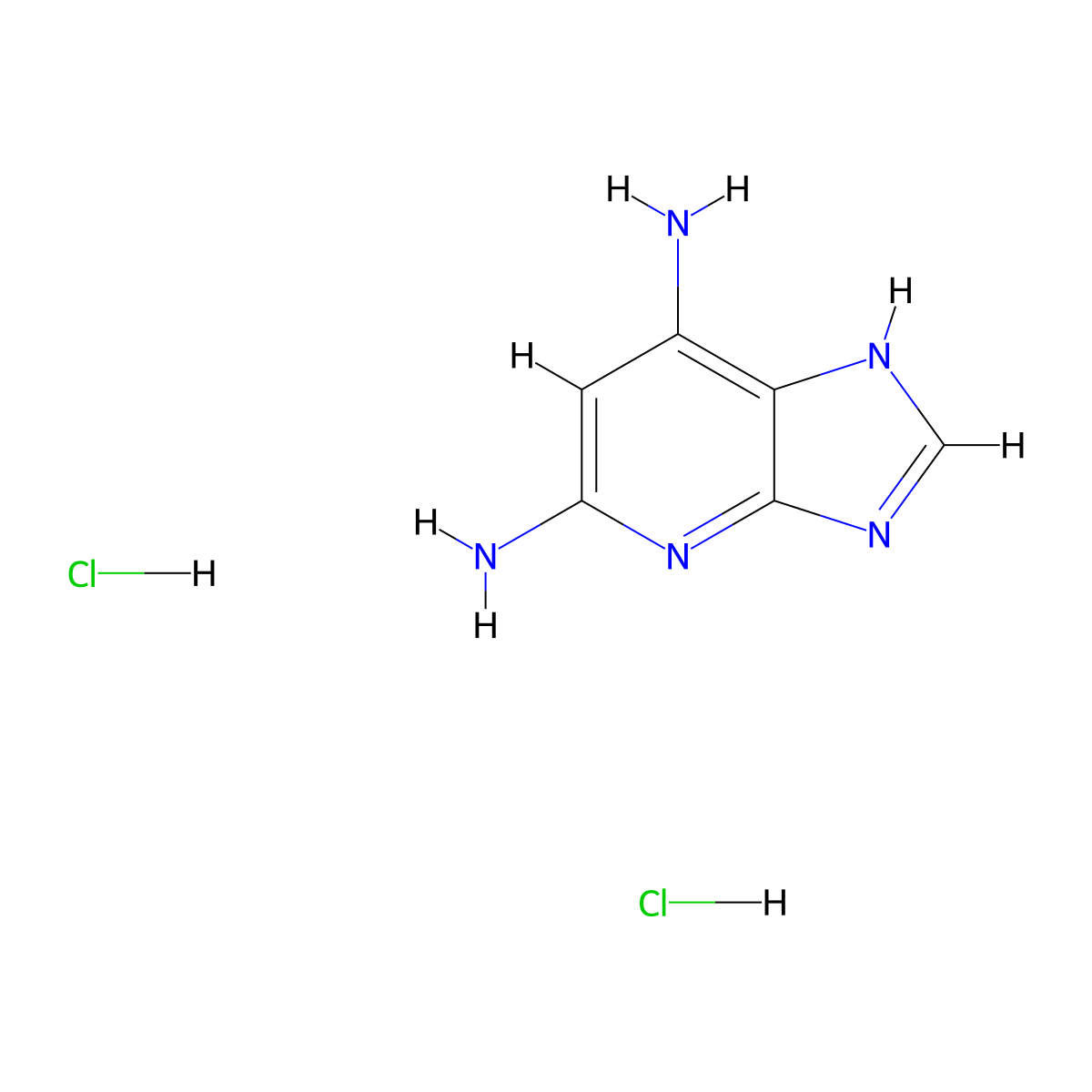 3H-imidazo[4,5-b]pyridine-5,7-diamine dihydrochloride molecular structure, CAS 37437-03-9
