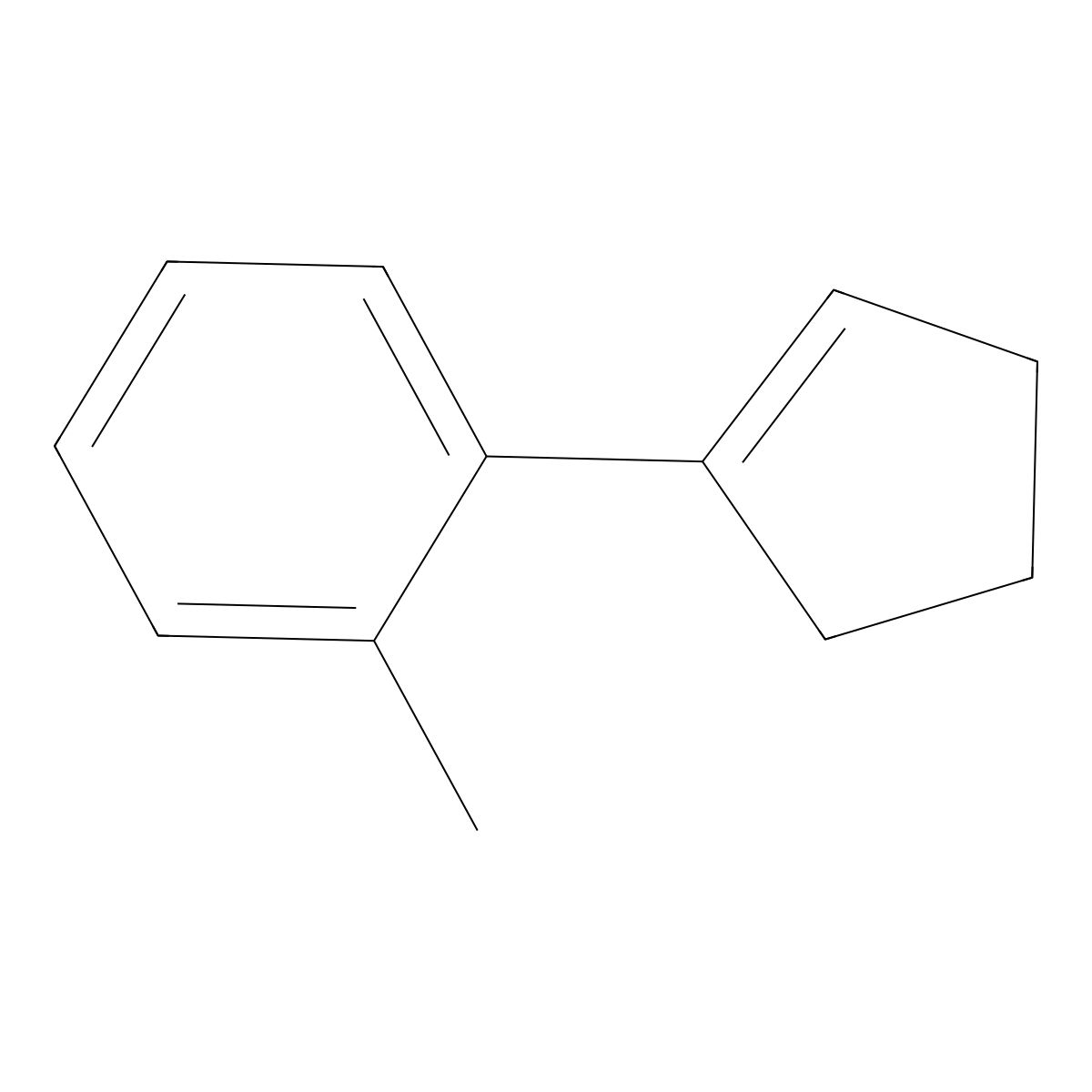 Benzene, (1-cyclopenten-1-yl)-2-methyl- molecular structure, CAS 37438-00-9