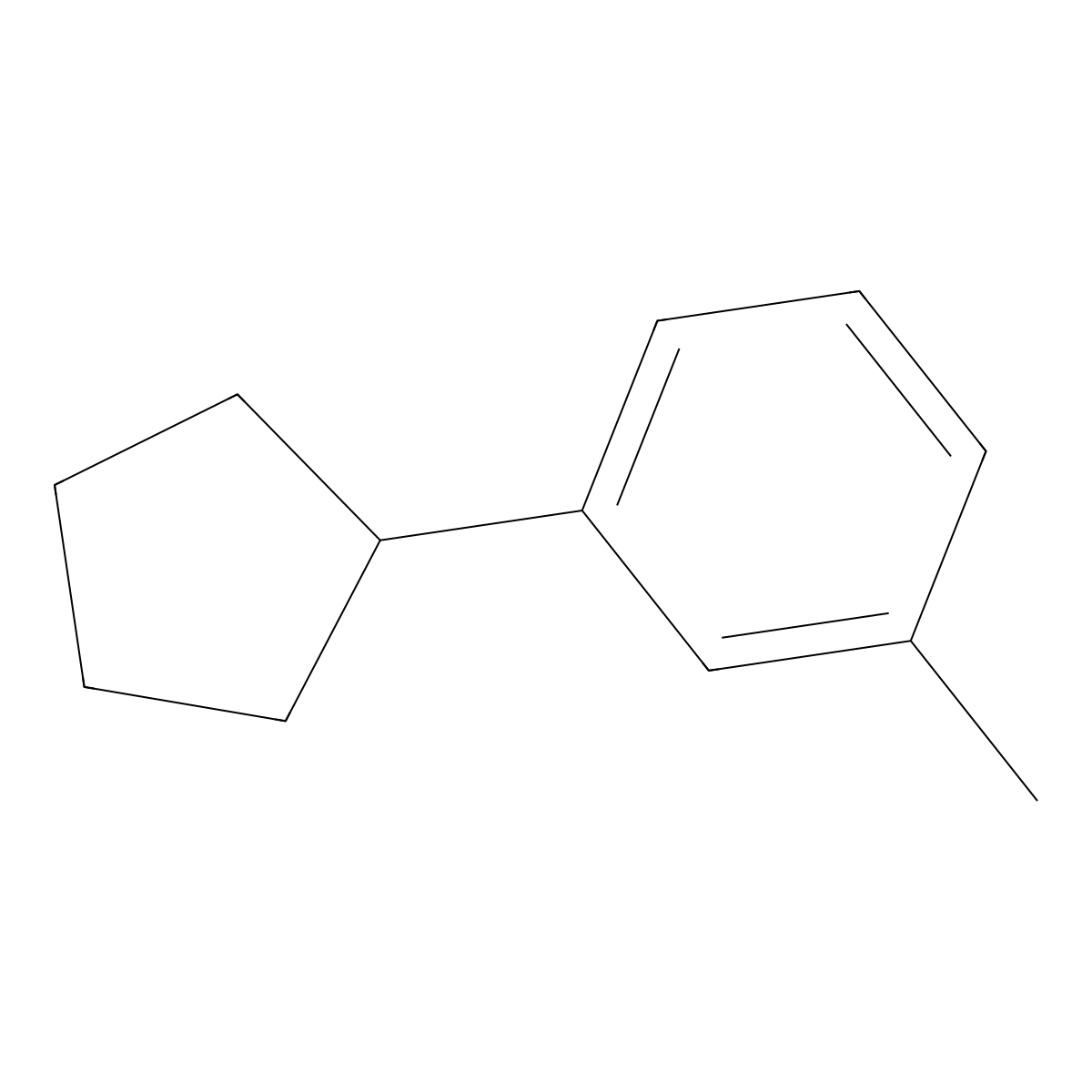 Benzene, 1-cyclopentyl-3-methyl- molecular structure, CAS 37438-02-1