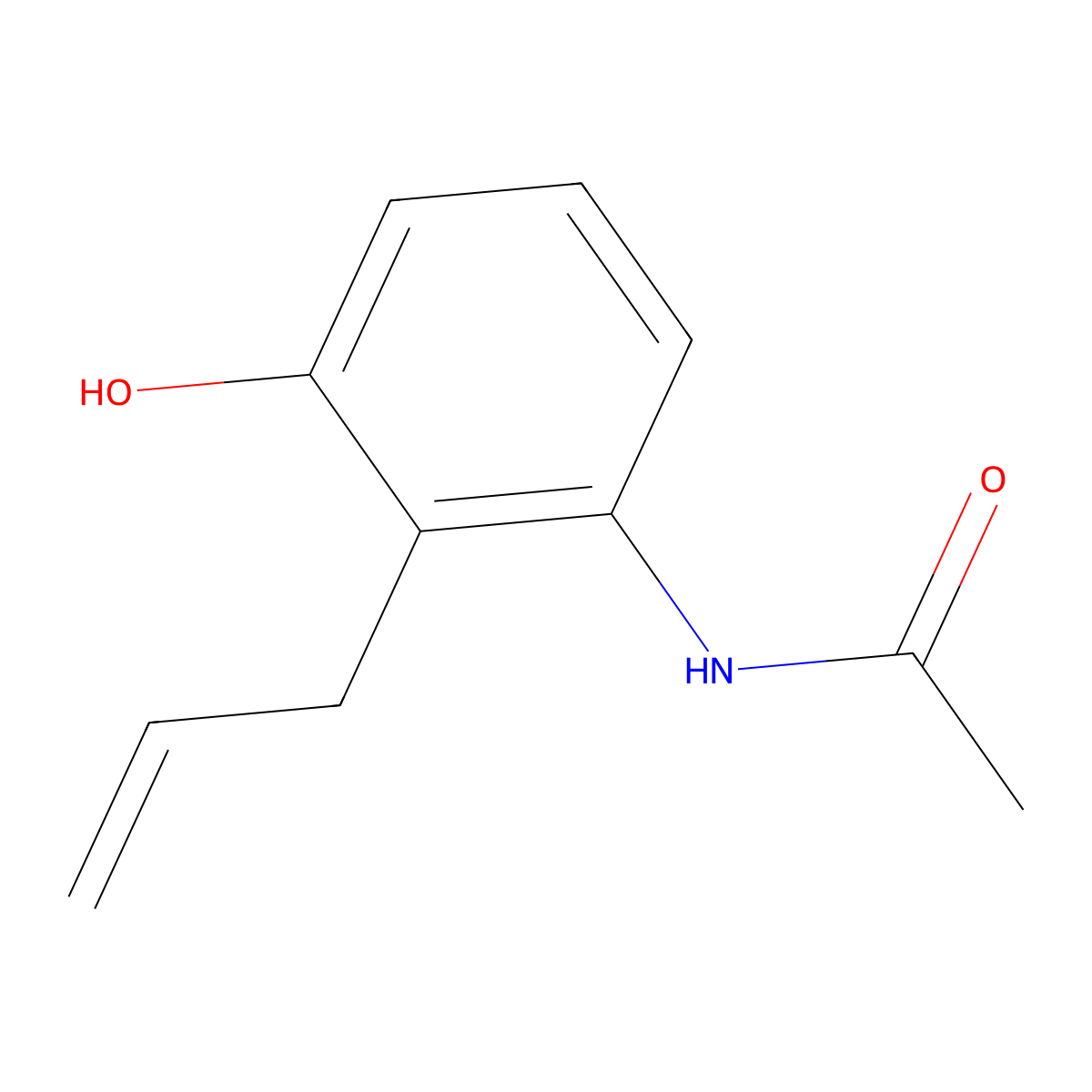 N-(3-Hydroxy-2-(2-propen-1-yl)phenyl)acetamide molecular structure, CAS 37439-79-5
