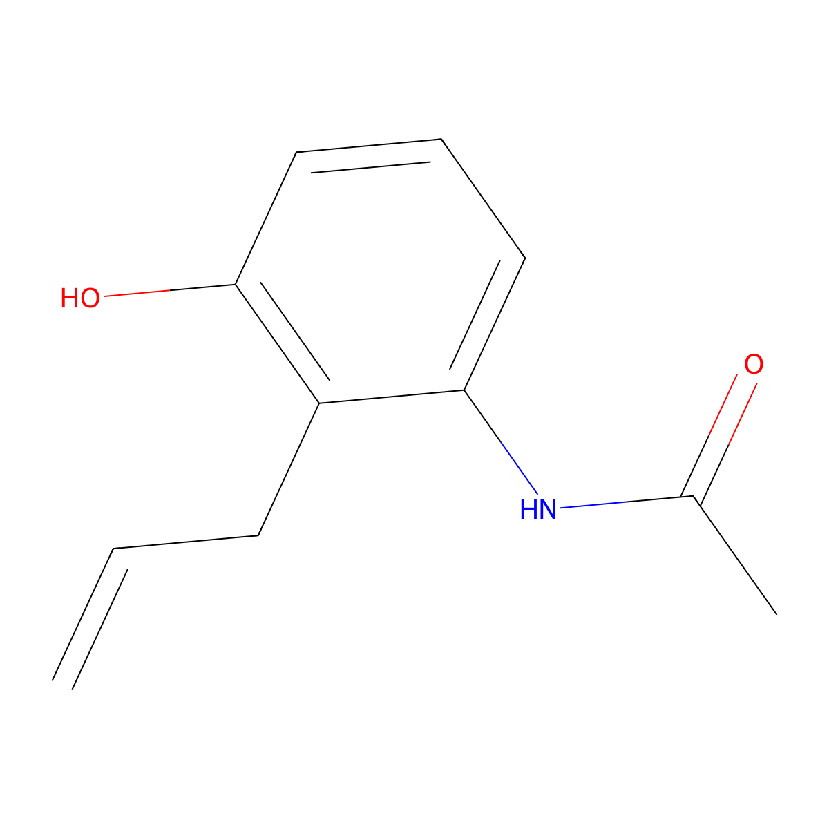 N-(3-Hydroxy-2-(2-propen-1-yl)phenyl)acetamide molecular structure, CAS 37439-79-5