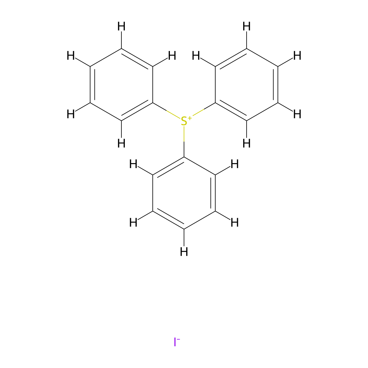 Triphenylsulfonium iodide molecular structure, CAS 3744-08-9
