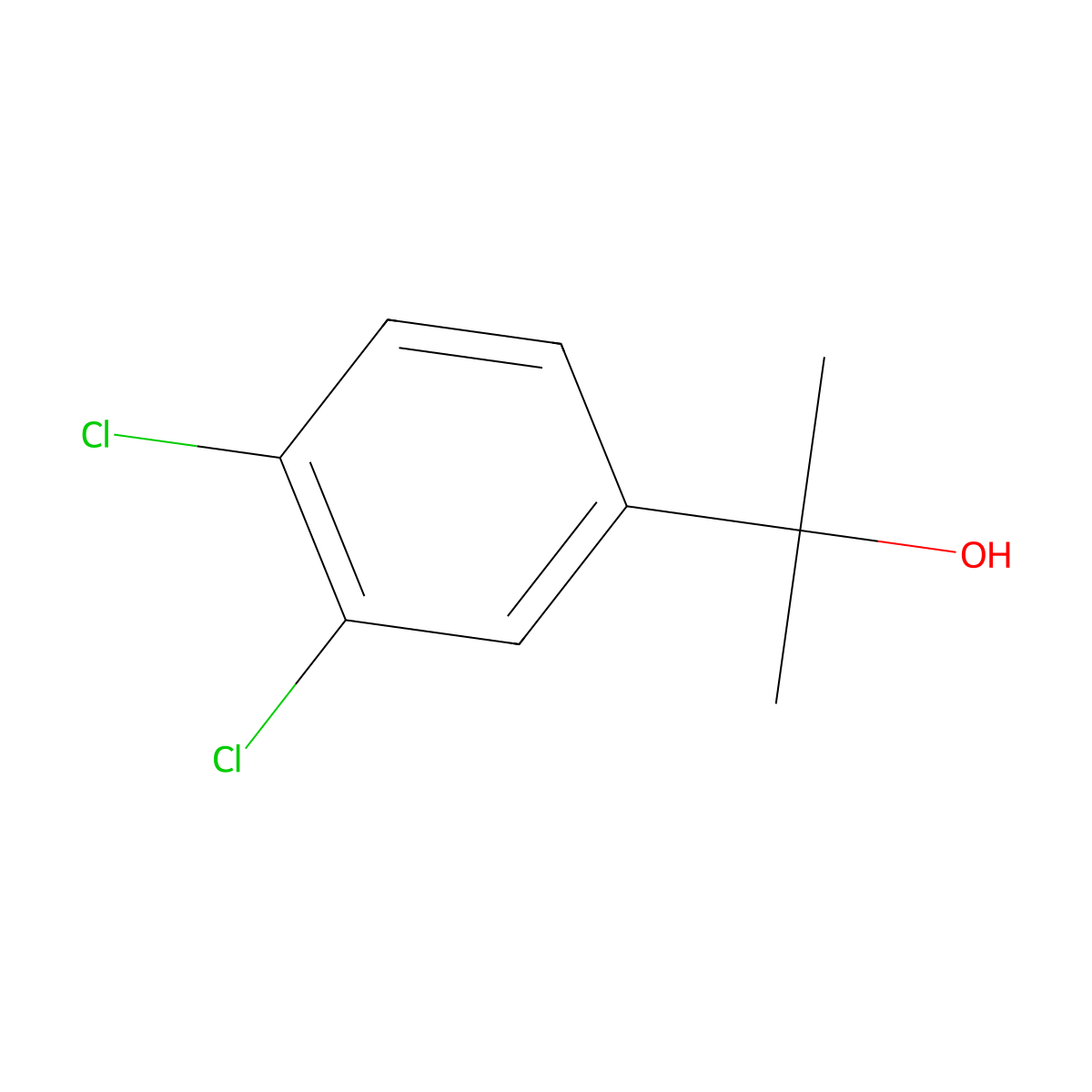 2-(3,4-Dichlorophenyl)-2-propanol molecular structure, CAS 3744-74-9