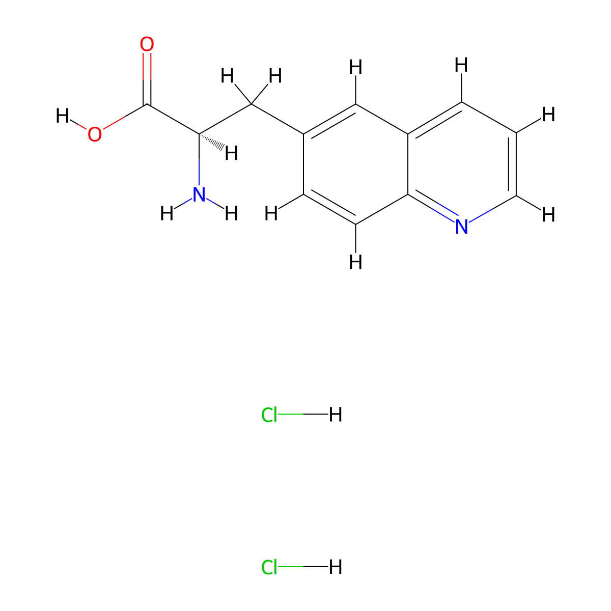 (R)-2-Amino-3-(quinolin-6-YL)propanoic acid (dihydrochloride) molecular structure, CAS 37440-05-4