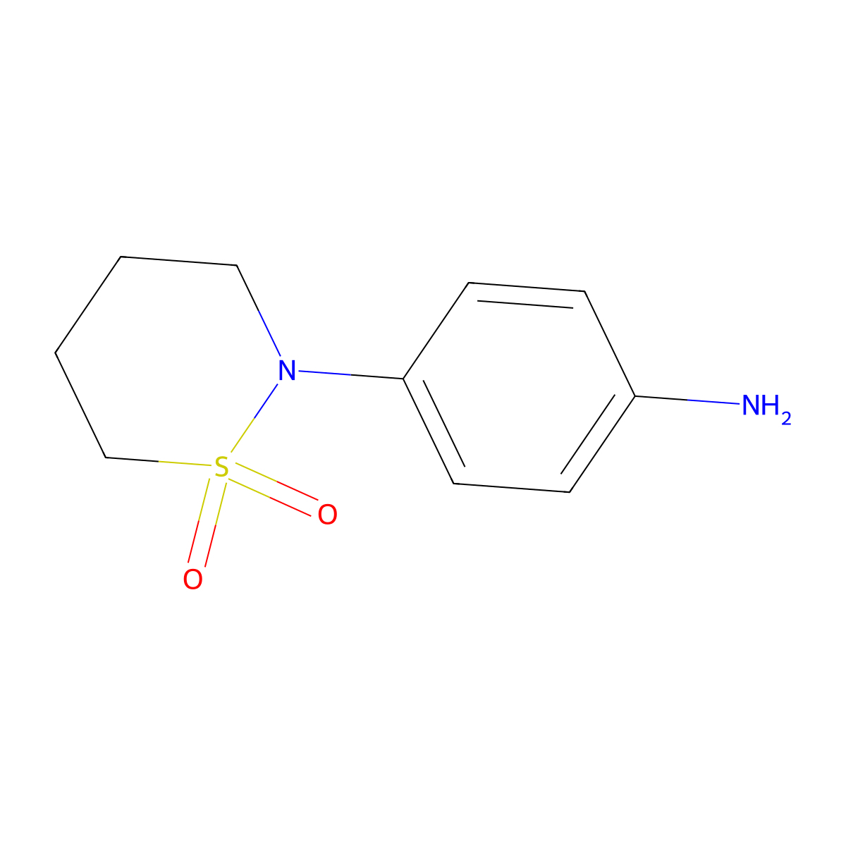 2-(4-Aminophenyl)-1lambda~6~,2-thiazinane-1,1-dione molecular structure, CAS 37441-49-9