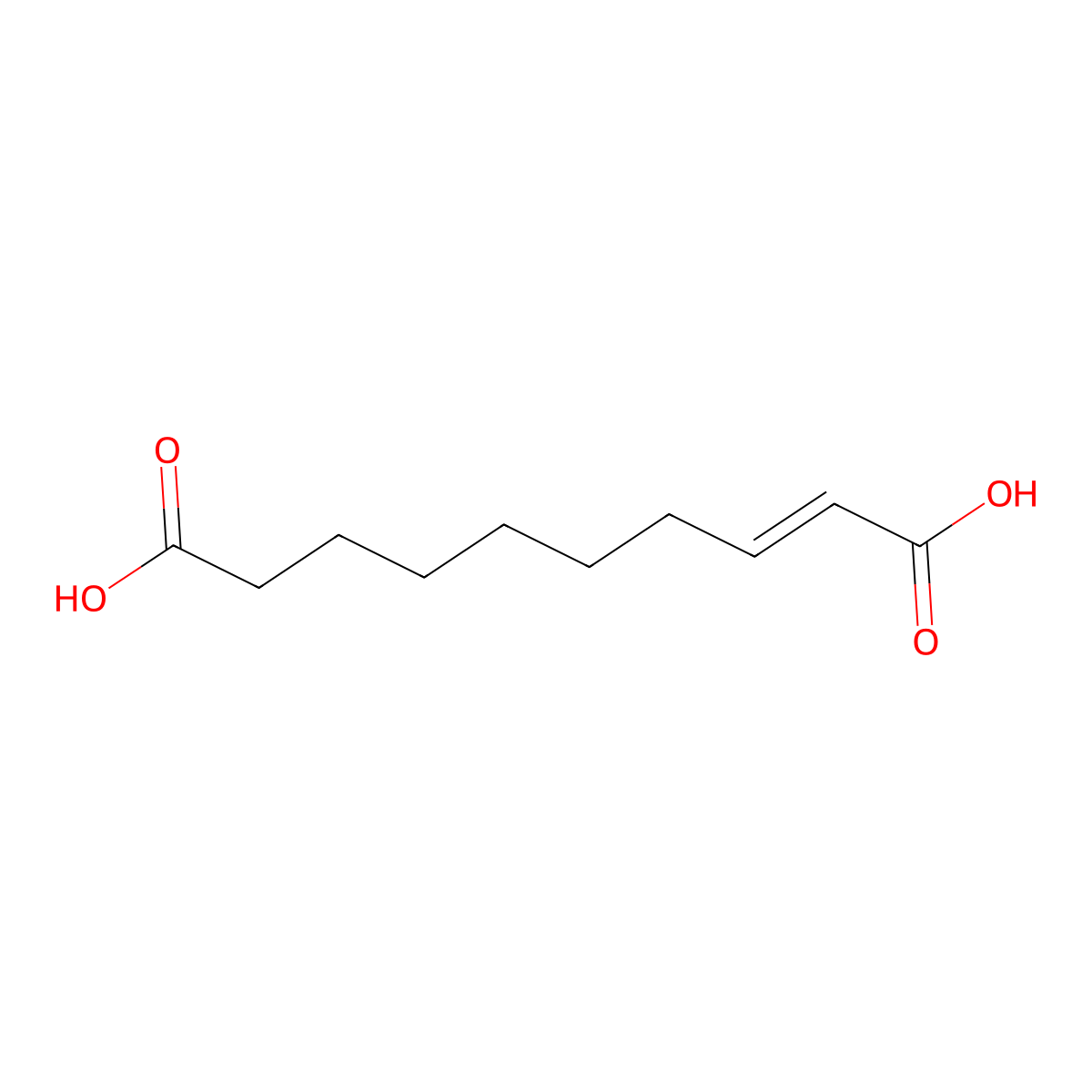 (E)-2-Decenedioic acid molecular structure, CAS 37443-67-7