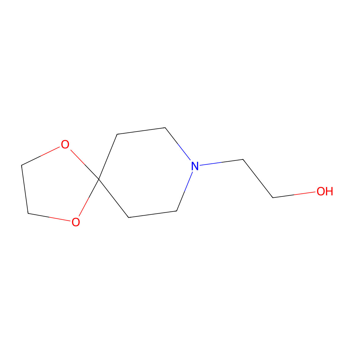 1-(2-Hydroxyethyl)-4-piperidone ethylene ketal molecular structure, CAS 37443-73-5