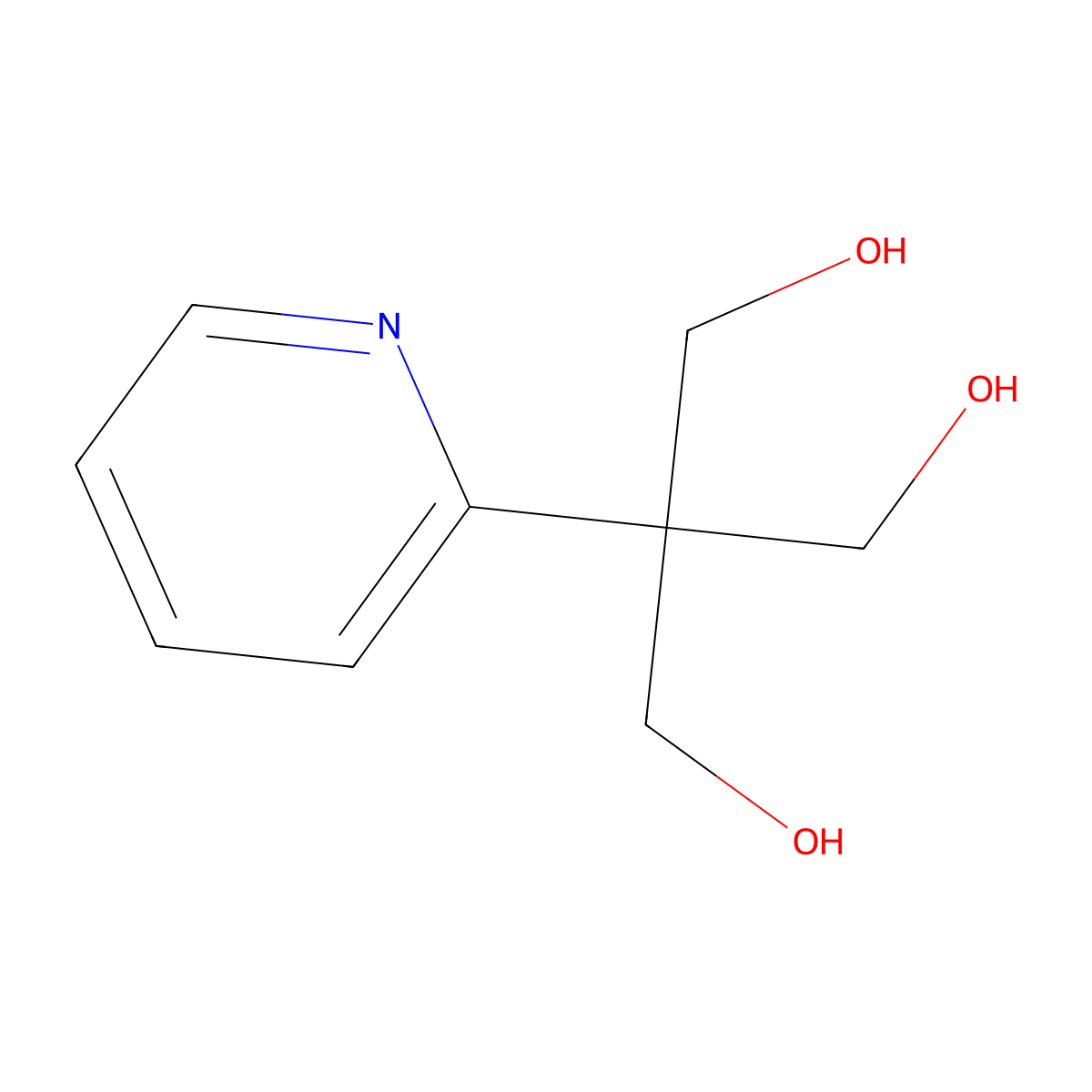 2-(Hydroxymethyl)-2-(pyridin-2-yl)propane-1,3-diol molecular structure, CAS 37445-98-0