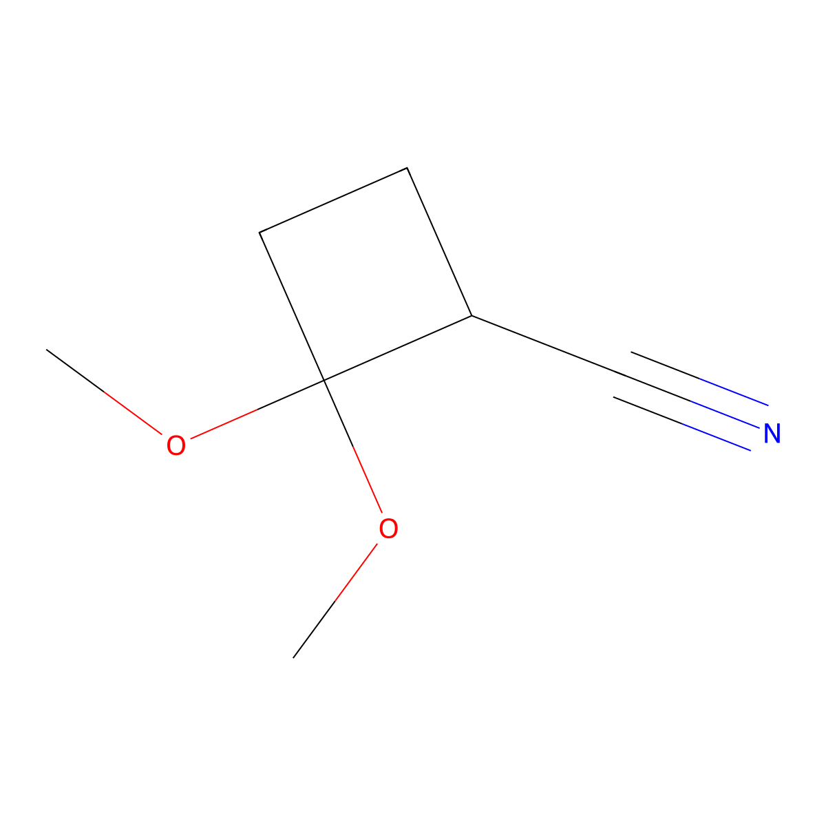 2,2-Dimethoxycyclobutane-1-carbonitrile molecular structure, CAS 37447-58-8