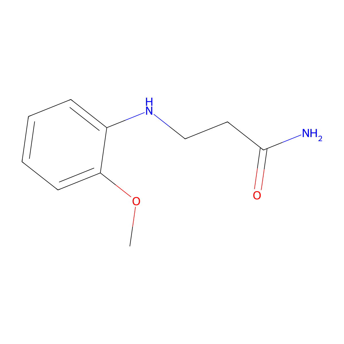 3-[(2-Methoxyphenyl)amino]propanamide molecular structure, CAS 3745-58-2