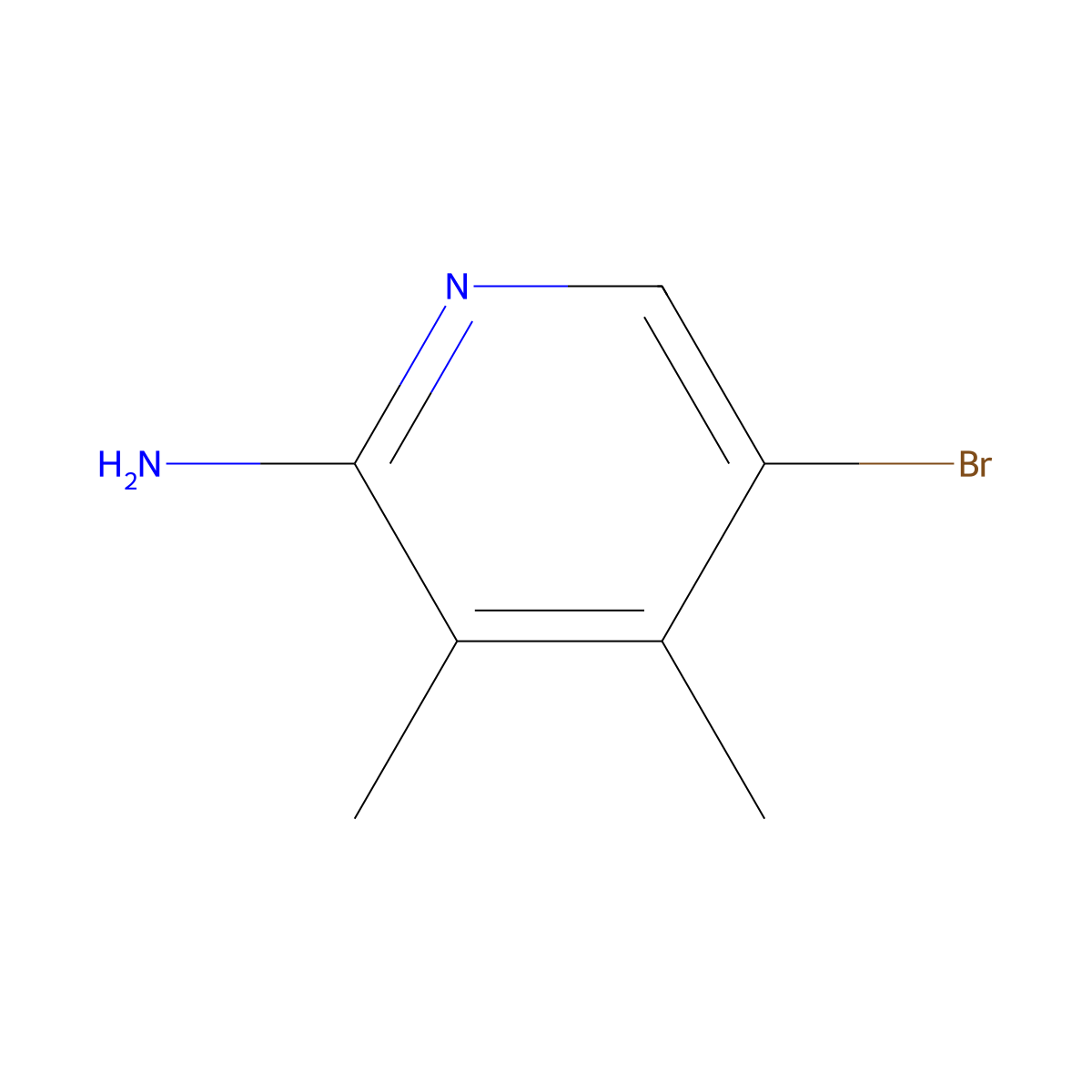 5-Bromo-3,4-dimethylpyridin-2-amine molecular structure, CAS 374537-97-0