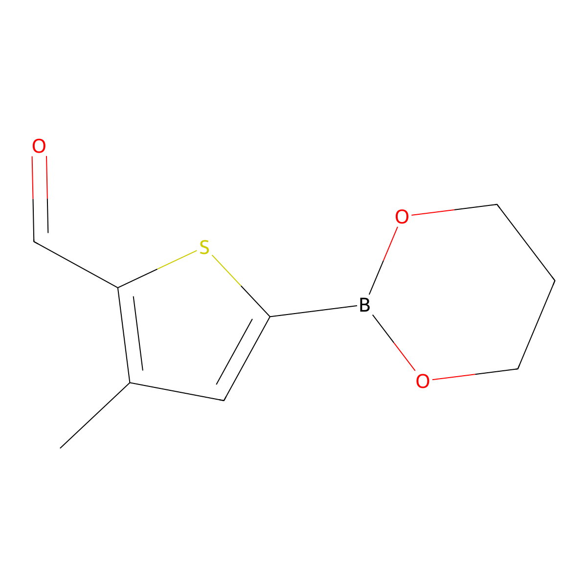 5-(1,3,2-Dioxaborinan-2-yl)-3-methylthiophene-2-carbaldehyde molecular structure, CAS 374537-98-1