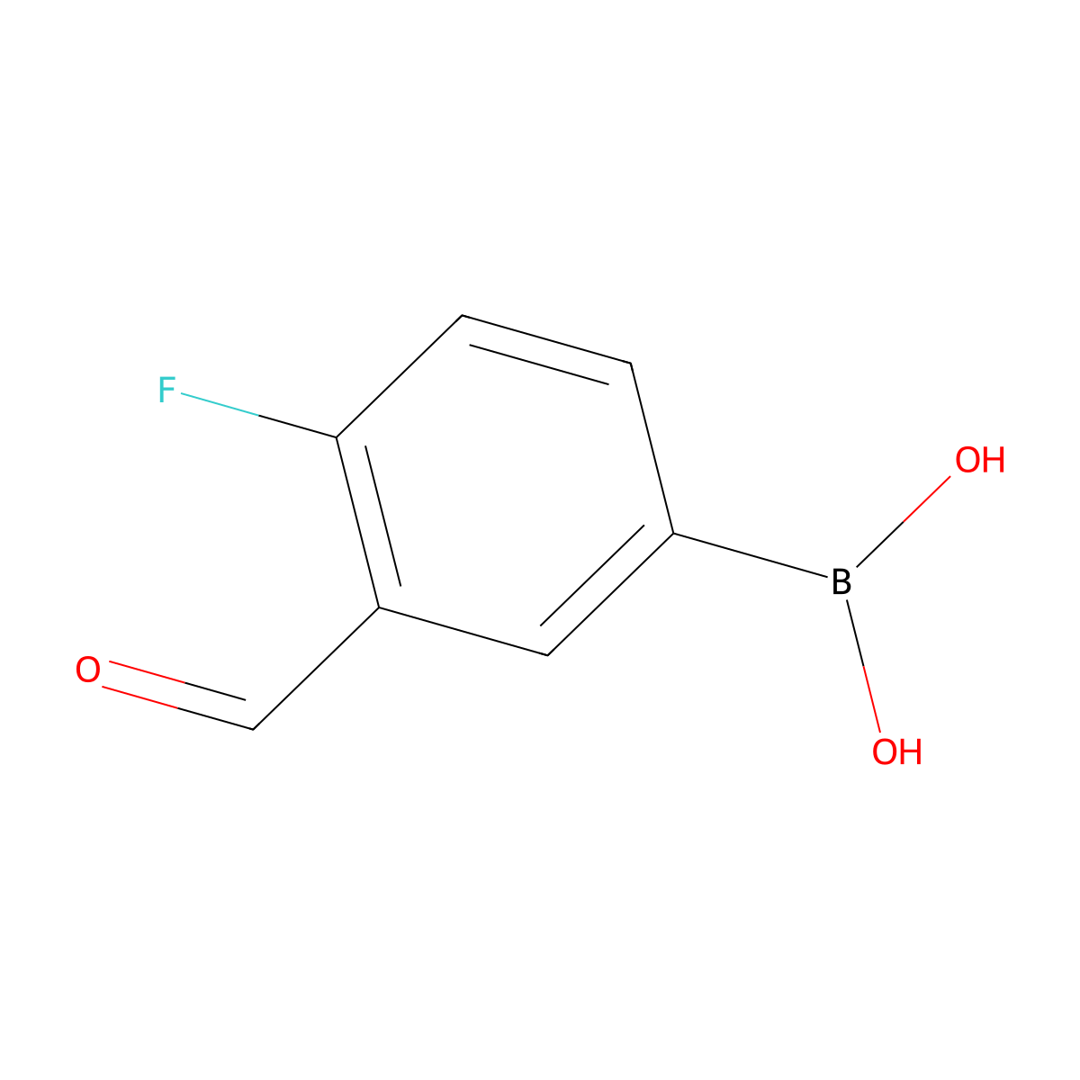 (4-Fluoro-3-formylphenyl)boronic acid molecular structure, CAS 374538-01-9