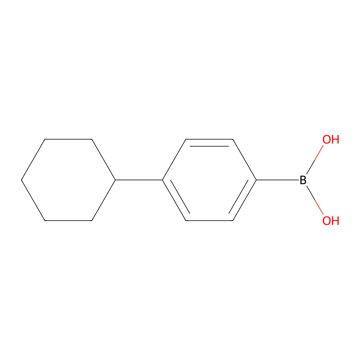 4-Cyclohexylbenzeneboronic acid molecular structure, CAS 374538-04-2