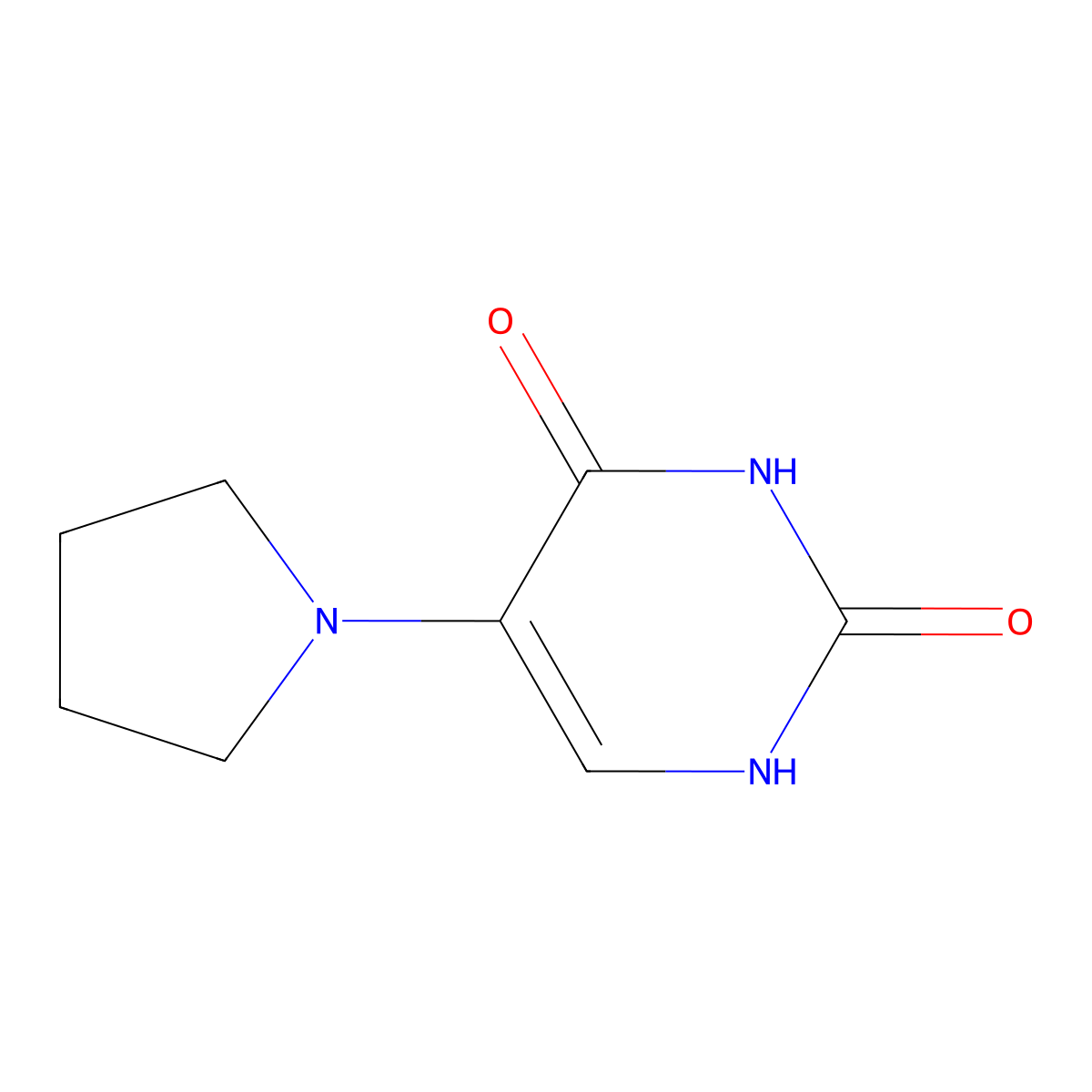 5-(pyrrolidin-1-yl)pyrimidine-2,4(1H,3H)-dione molecular structure, CAS 37454-54-9