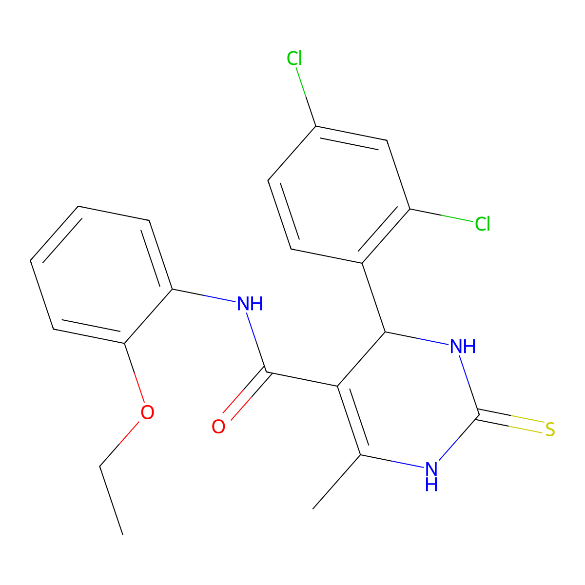 4-(2,4-dichlorophenyl)-N-(2-ethoxyphenyl)-6-methyl-2-thioxo-1,2,3,4-tetrahydropyrimidine-5-carboxamide molecular structure, CAS 374543-50-7