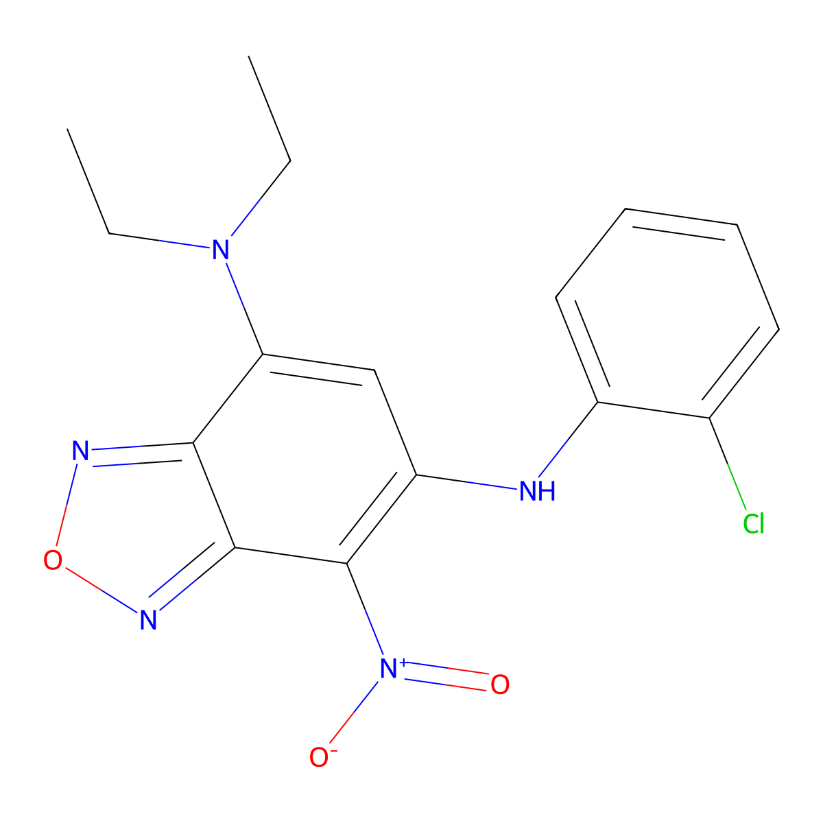 5-N-(2-chlorophenyl)-7-N,7-N-diethyl-4-nitro-2,1,3-benzoxadiazole-5,7-diamine molecular structure, CAS 374543-63-2