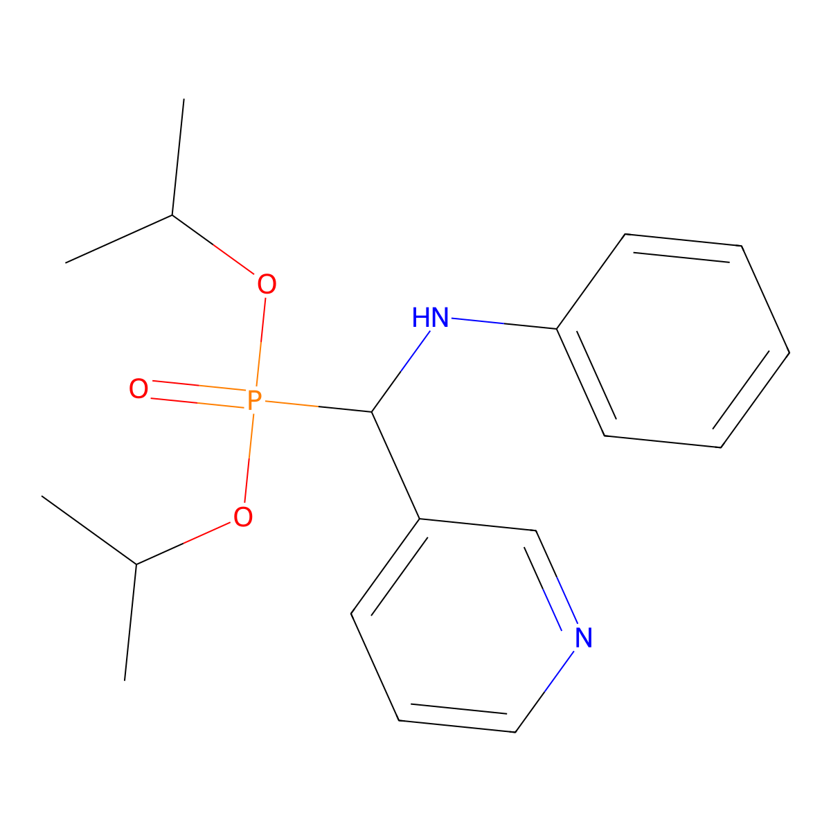 N-[di(propan-2-yloxy)phosphoryl-pyridin-3-ylmethyl]aniline molecular structure, CAS 374543-85-8