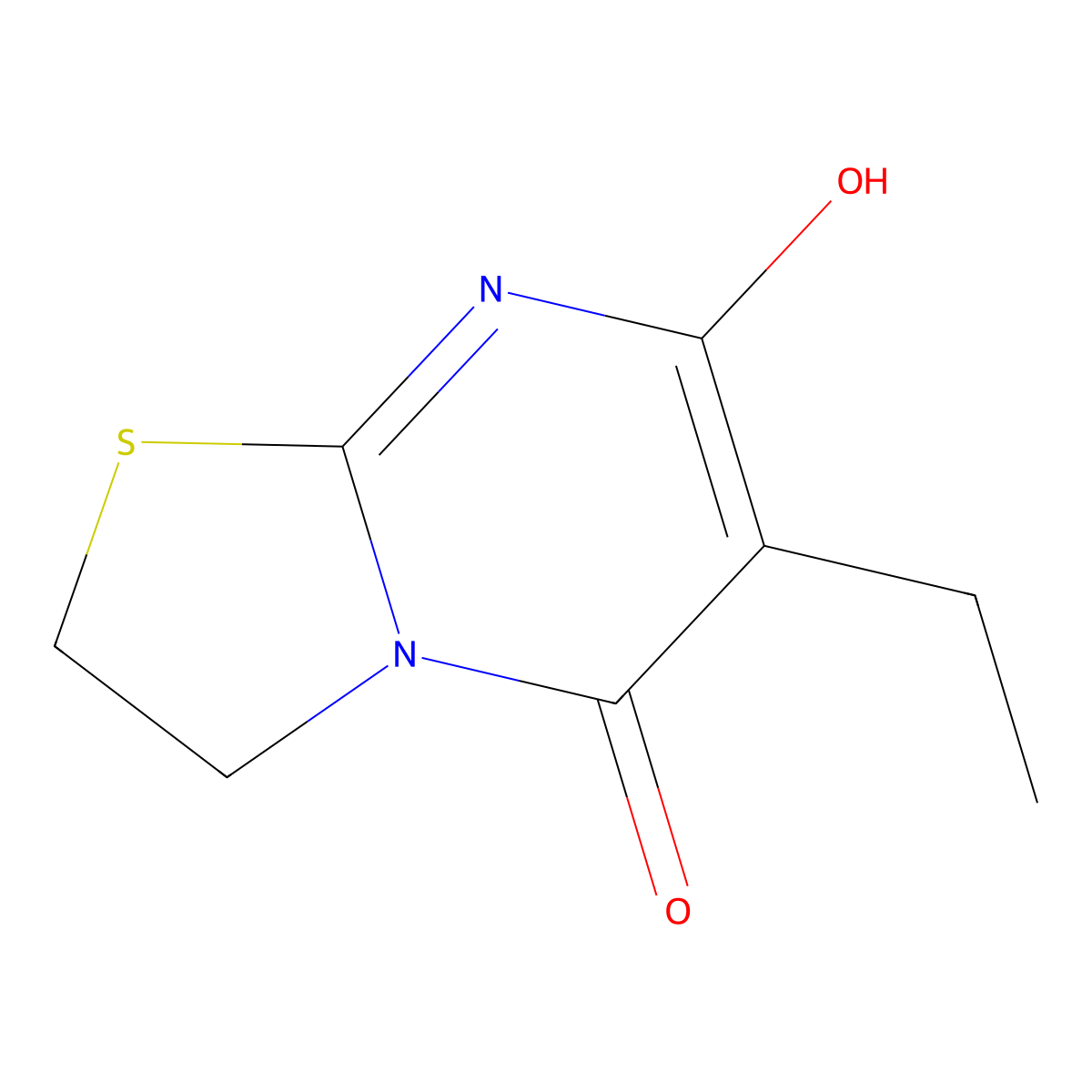 6-ethyl-7-hydroxy-2,3-dihydro-5H-[1,3]thiazolo[3,2-a]pyrimidin-5-one molecular structure, CAS 374544-09-9