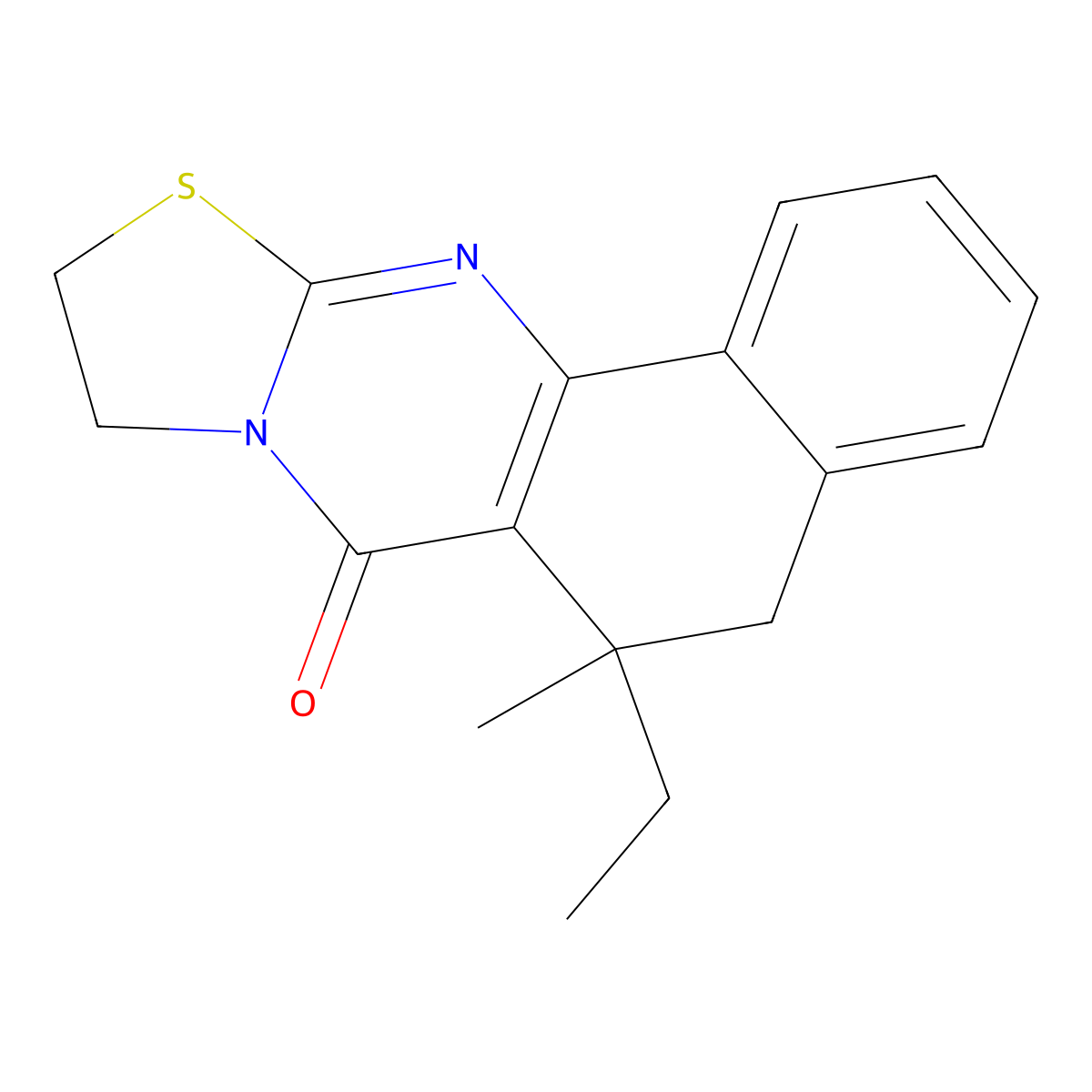 6-ethyl-6-methyl-9,10-dihydro-5H-benzo[h]thiazolo[2,3-b]quinazolin-7(6H)-one molecular structure, CAS 374544-26-0