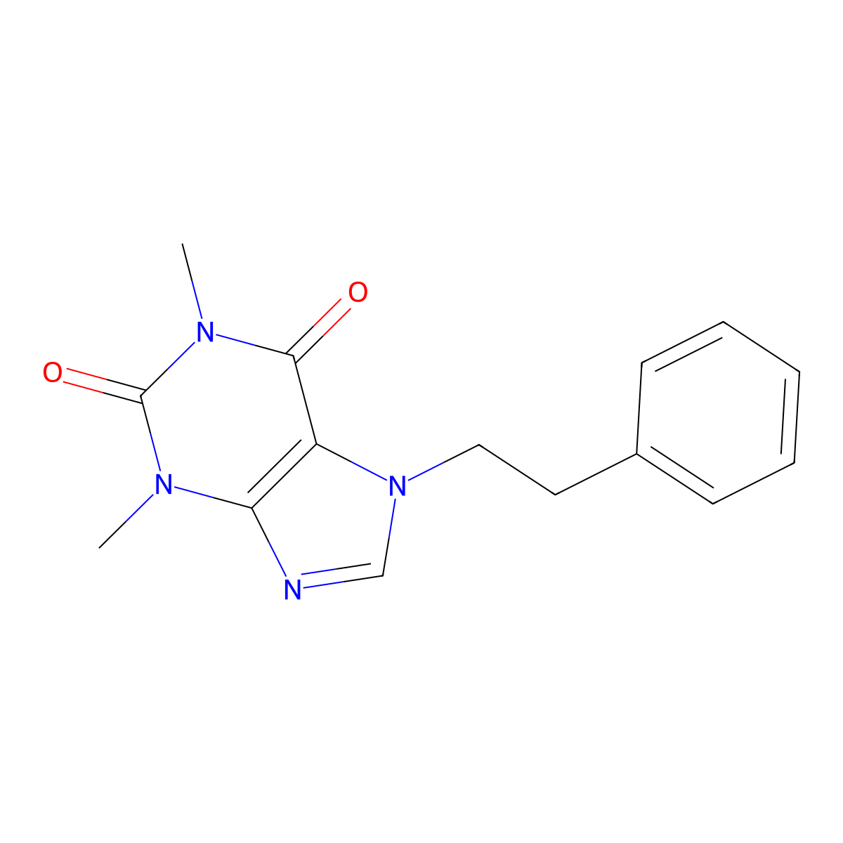 1,3-dimethyl-7-phenethyl-1H-purine-2,6(3H,7H)-dione molecular structure, CAS 374545-12-7