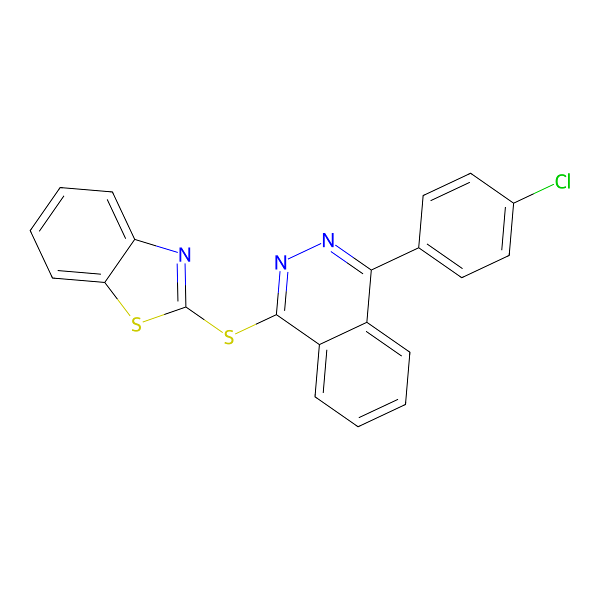 1-(1,3-Benzothiazol-2-ylsulfanyl)-4-(4-chlorophenyl)phthalazine molecular structure, CAS 374545-62-7