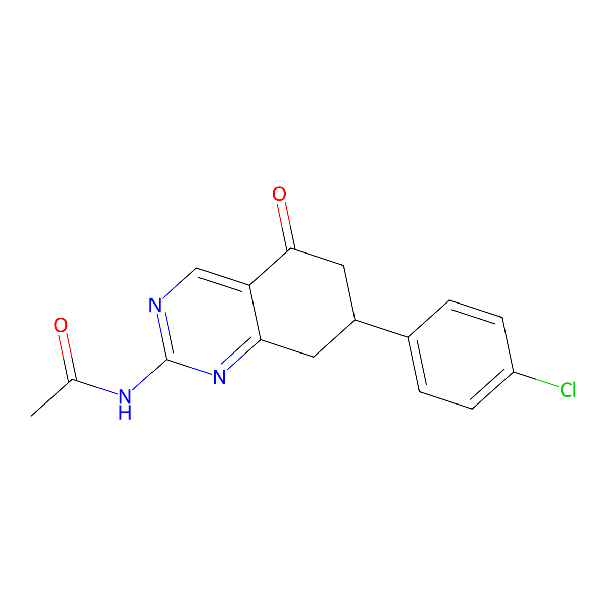 N-[7-(4-chlorophenyl)-5-oxo-5,6,7,8-tetrahydroquinazolin-2-yl]acetamide molecular structure, CAS 374545-65-0