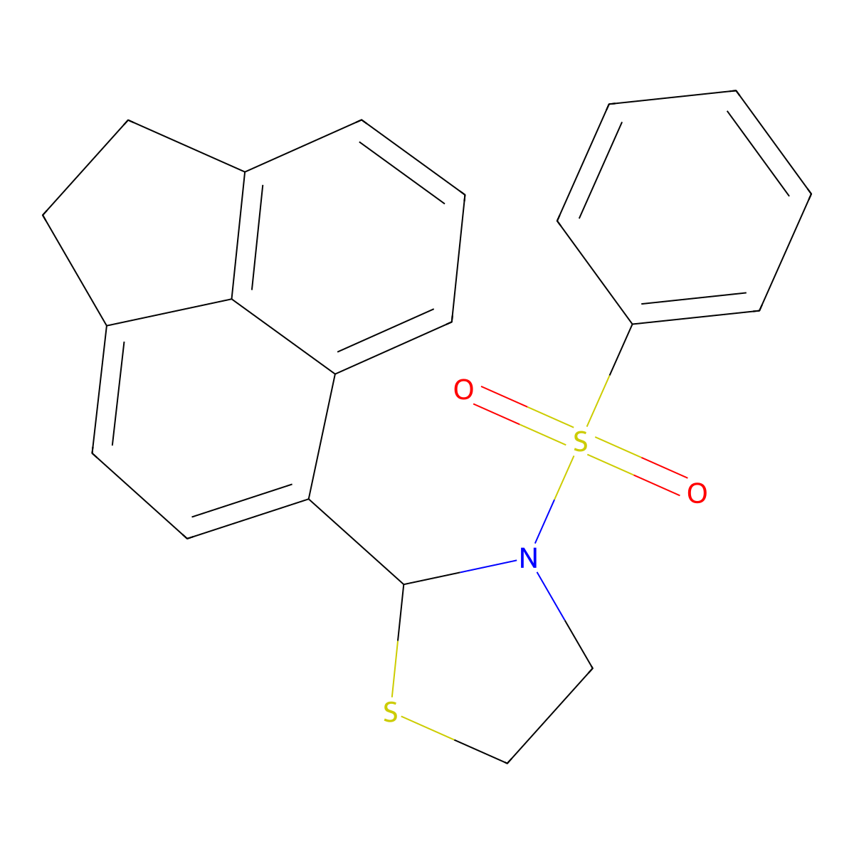 2-(1,2-Dihydroacenaphthylen-5-yl)-3-(phenylsulfonyl)thiazolidine molecular structure, CAS 374545-75-2