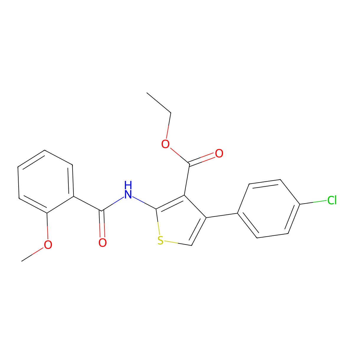 Ethyl 4-(4-chlorophenyl)-2-[(2-methoxybenzoyl)amino]thiophene-3-carboxylate molecular structure, CAS 374546-66-4