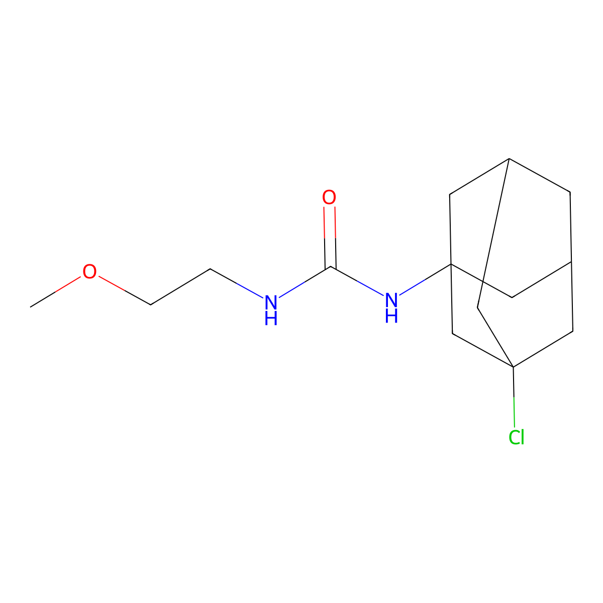 N-(3-chloroadamantanyl)[(2-methoxyethyl)amino]carboxamide molecular structure, CAS 374548-21-7