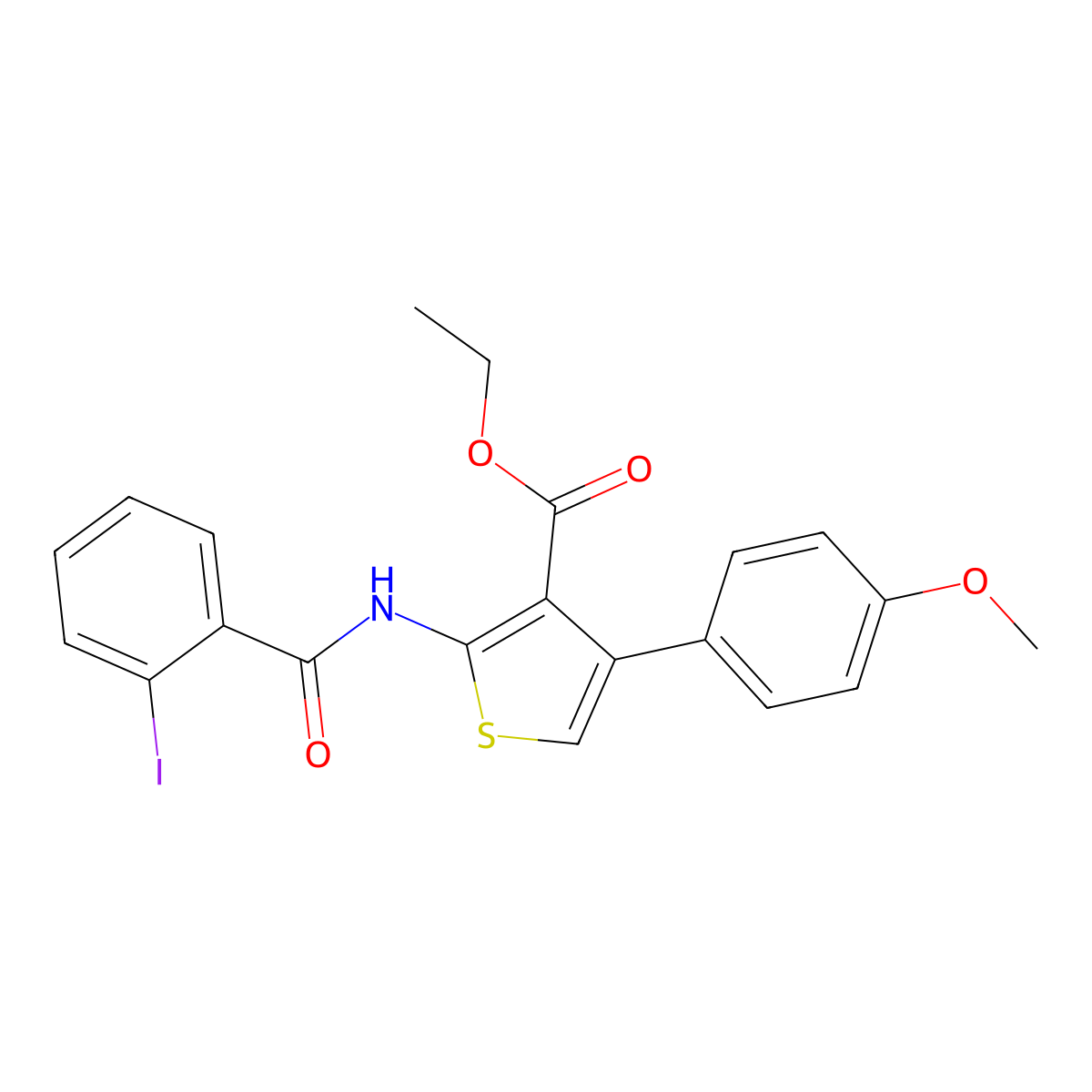 Ethyl 2-(2-iodobenzamido)-4-(4-methoxyphenyl)thiophene-3-carboxylate molecular structure, CAS 374548-80-8