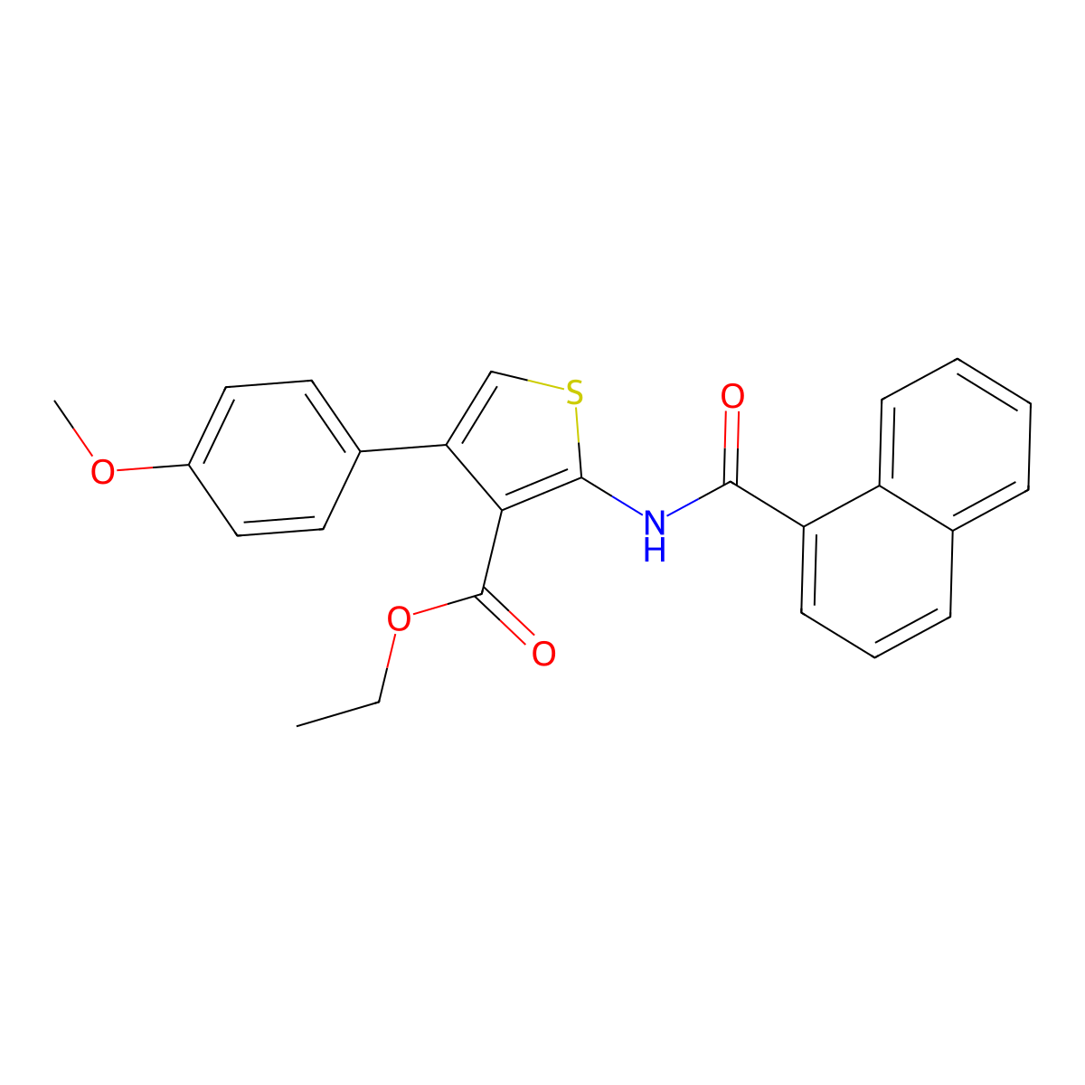 Ethyl 2-(1-naphthamido)-4-(4-methoxyphenyl)thiophene-3-carboxylate molecular structure, CAS 374548-86-4