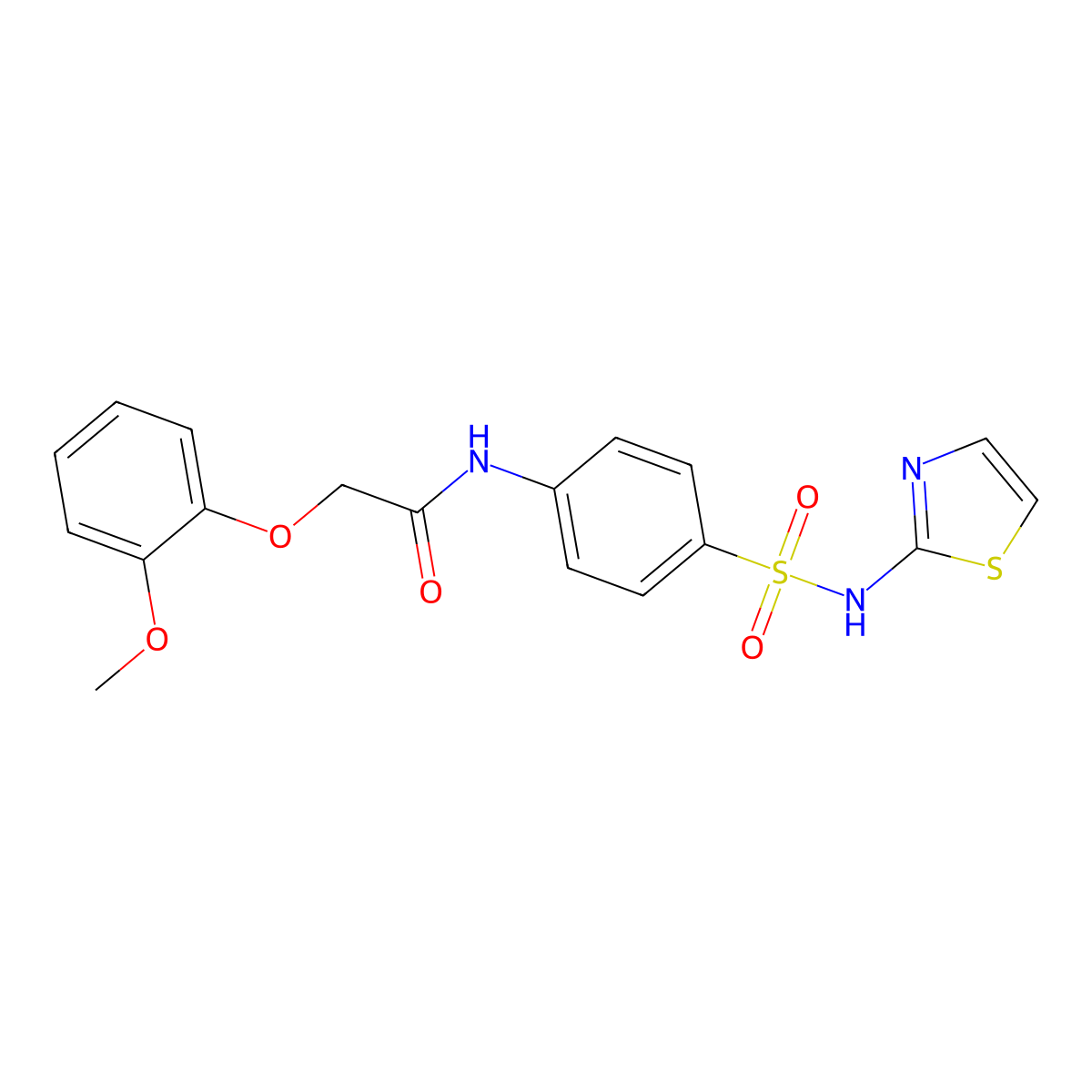 2-(2-Methoxy-phenoxy)-N-[4-(thiazol-2-ylsulfamoyl)-phenyl]-acetamide molecular structure, CAS 374548-97-7