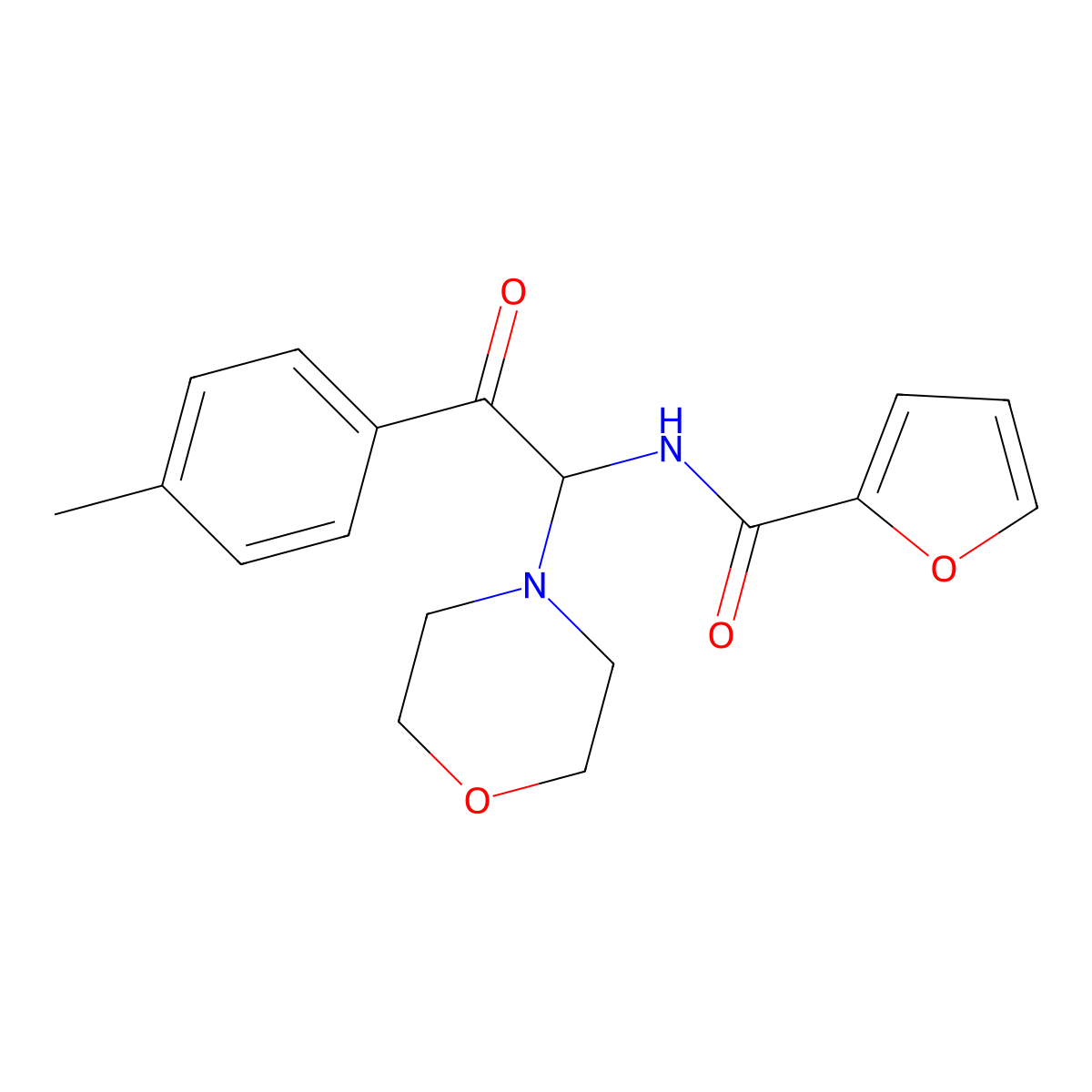 N-[2-(4-methylphenyl)-1-morpholin-4-yl-2-oxoethyl]furan-2-carboxamide molecular structure, CAS 374549-17-4