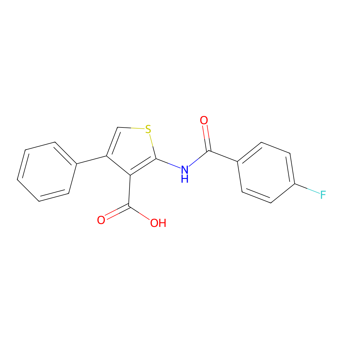 2-(4-Fluoro-benzoylamino)-4-phenyl-thiophene-3-carboxylic acid molecular structure, CAS 374549-27-6