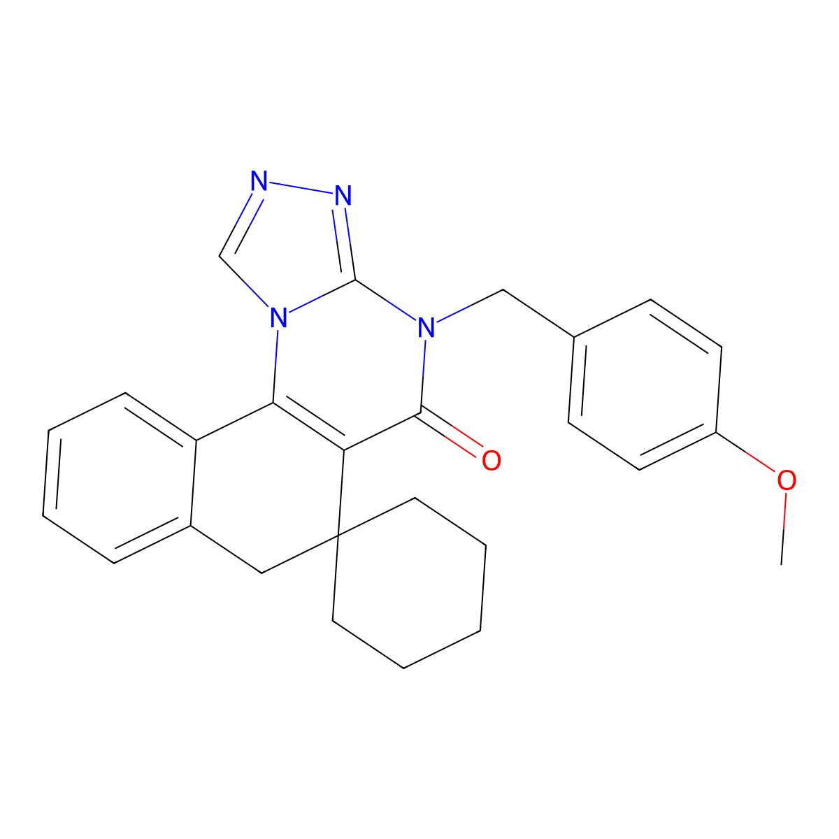 4-(4-methoxybenzyl)-4H-spiro[benzo[h][1,2,4]triazolo[4,3-a]quinazoline-6,1'-cyclohexan]-5(7H)-one molecular structure, CAS 374549-55-0