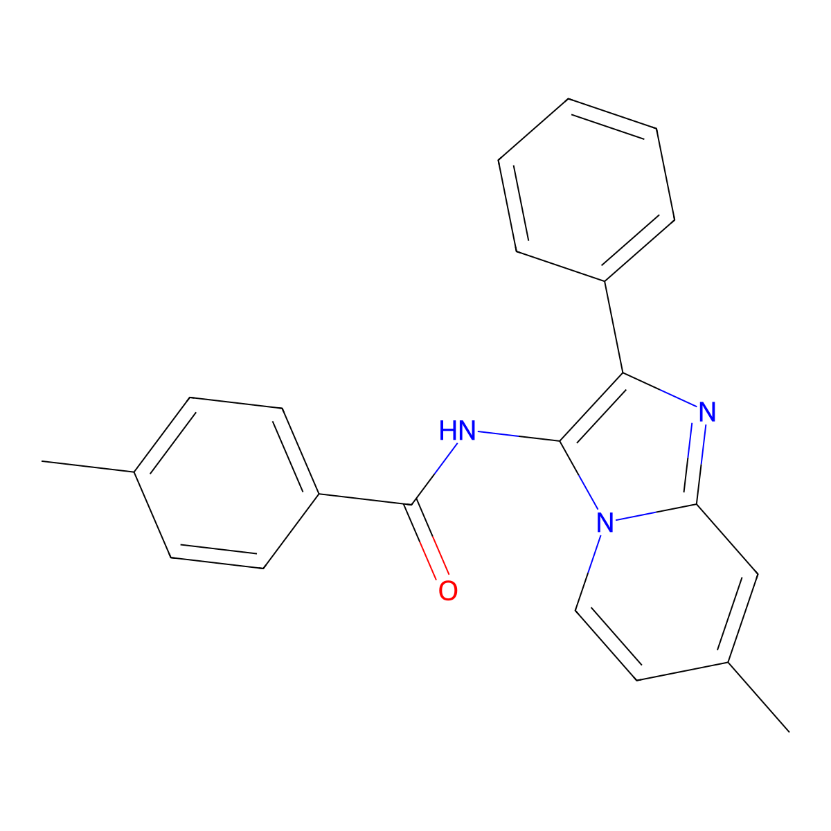 4-methyl-N-(7-methyl-2-phenylimidazo[1,2-a]pyridin-3-yl)benzamide molecular structure, CAS 374550-98-8