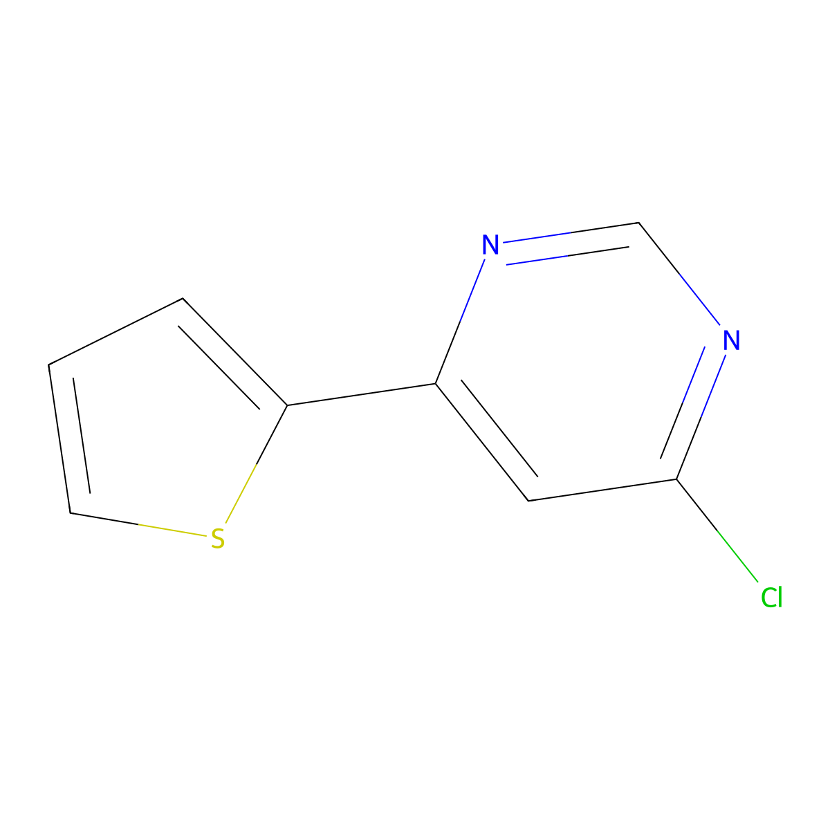 4-Chloro-6-(thiophen-2-yl)pyrimidine molecular structure, CAS 374554-75-3