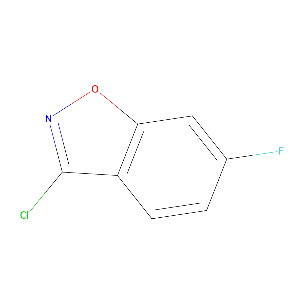 3-Chloro-6-fluoro-1,2-benzoxazole molecular structure, CAS 374554-89-9