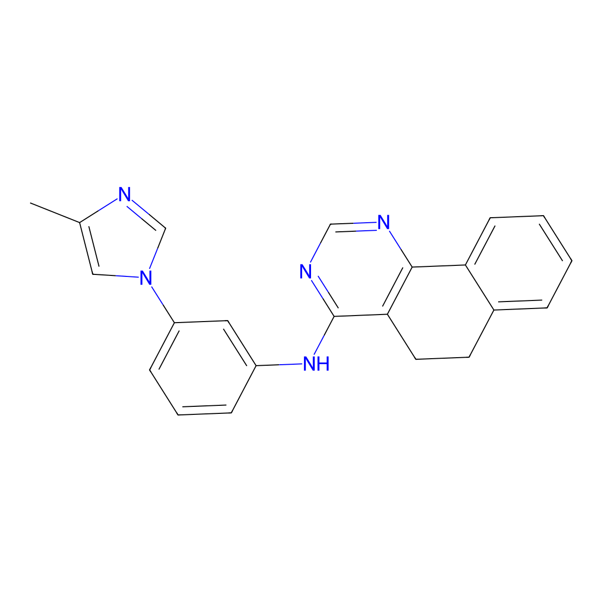 N-(3-(4-Methyl-1H-imidazol-1-yl)phenyl)-5,6-dihydrobenzo(H)quinazolin-4-amine molecular structure, CAS 374555-75-6