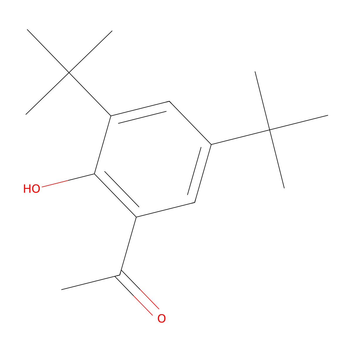 1-[3,5-Di(tert-butyl)-2-hydroxyphenyl]ethan-1-one molecular structure, CAS 37456-29-4