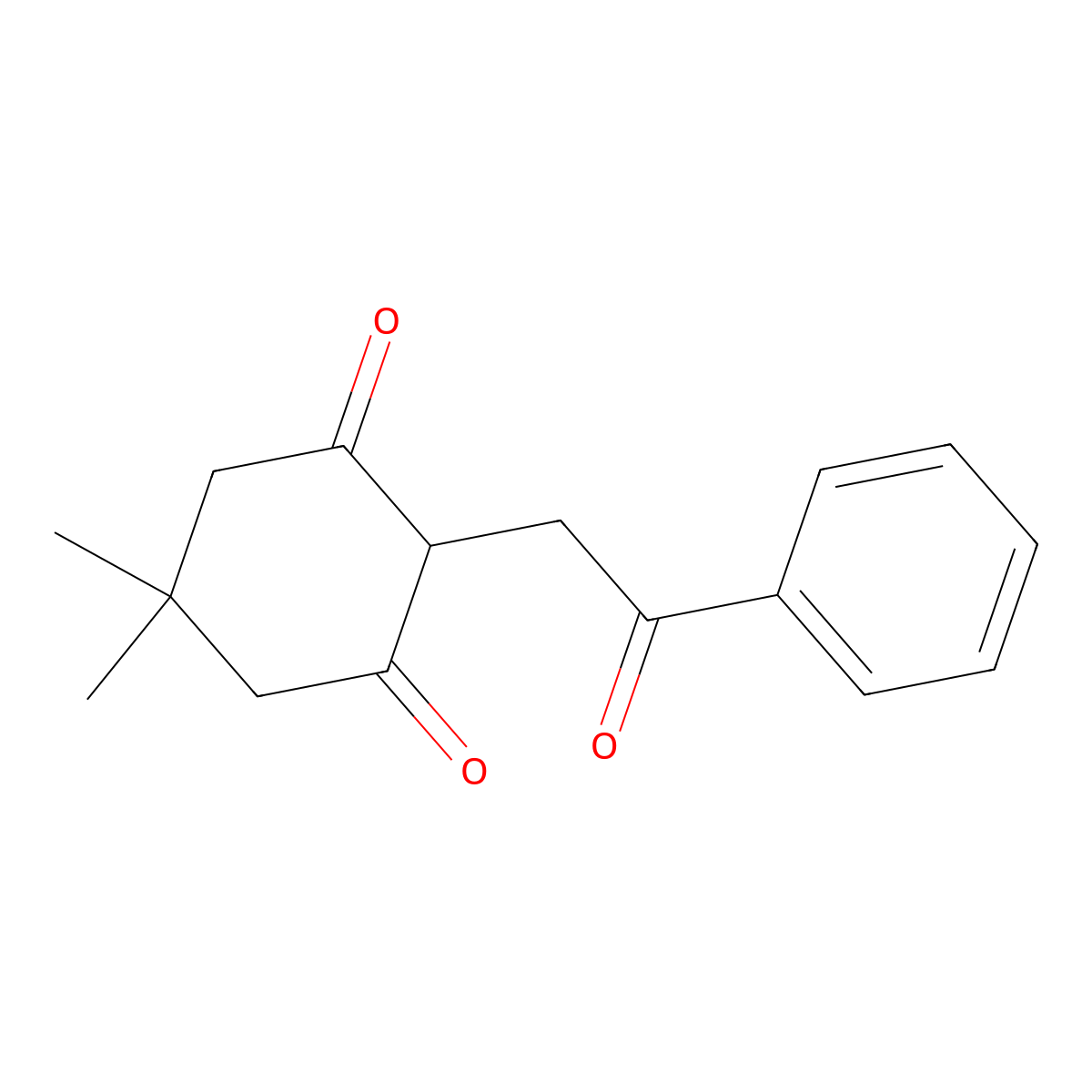 5,5-Dimethyl-2-(2-oxo-2-phenylethyl)cyclohexane-1,3-dione molecular structure, CAS 37456-51-2