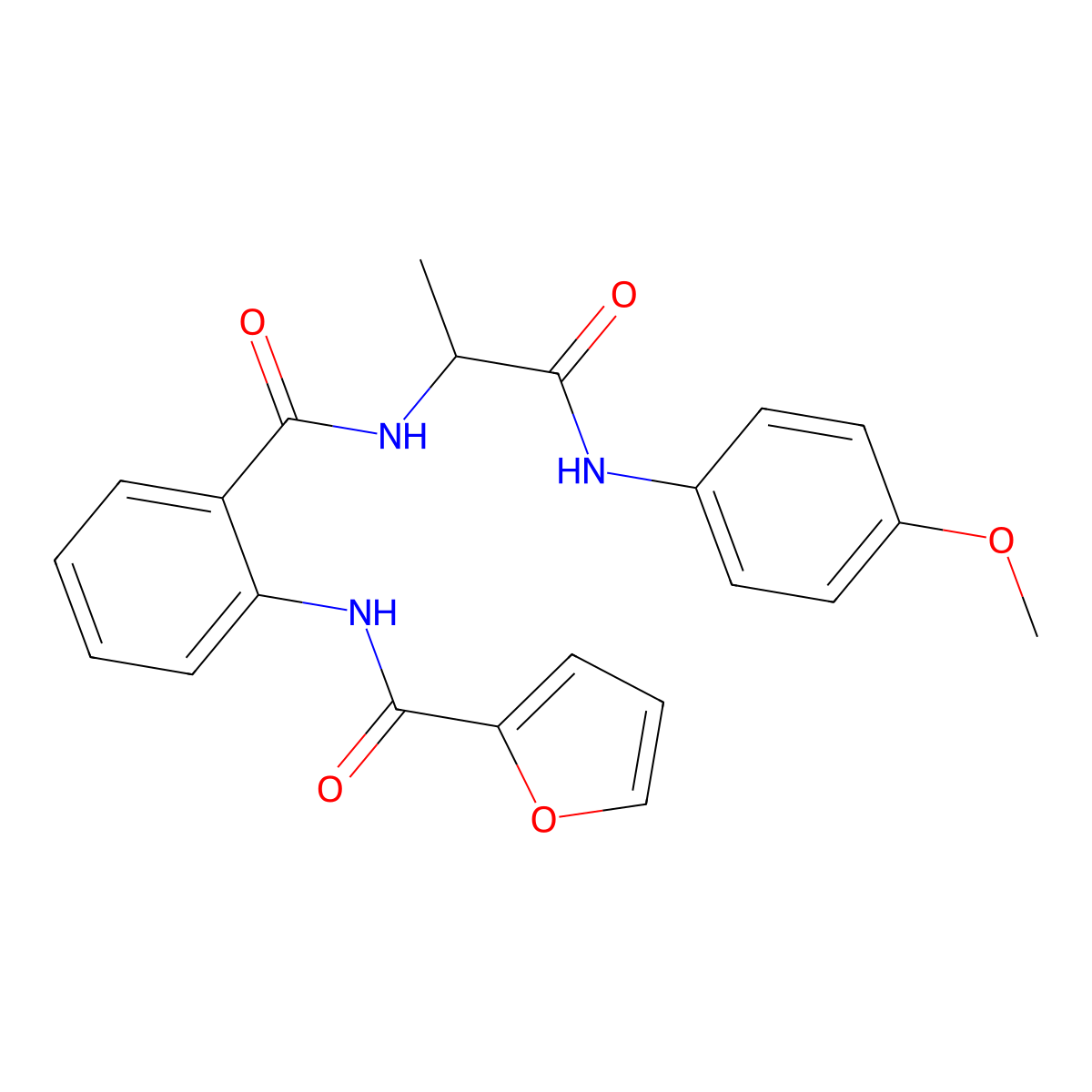N-[2-({1-[(4-methoxyphenyl)carbamoyl]ethyl}carbamoyl)phenyl]furan-2-carboxamide molecular structure, CAS 374562-69-3