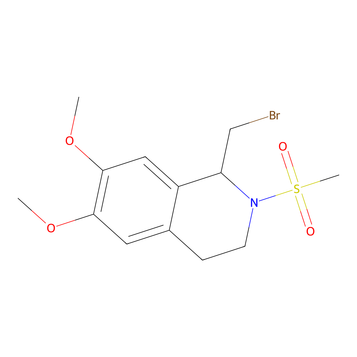 1-(Bromomethyl)-6,7-dimethoxy-2-(methylsulfonyl)-1,2,3,4-tetrahydroisoquinoline molecular structure, CAS 374563-95-8