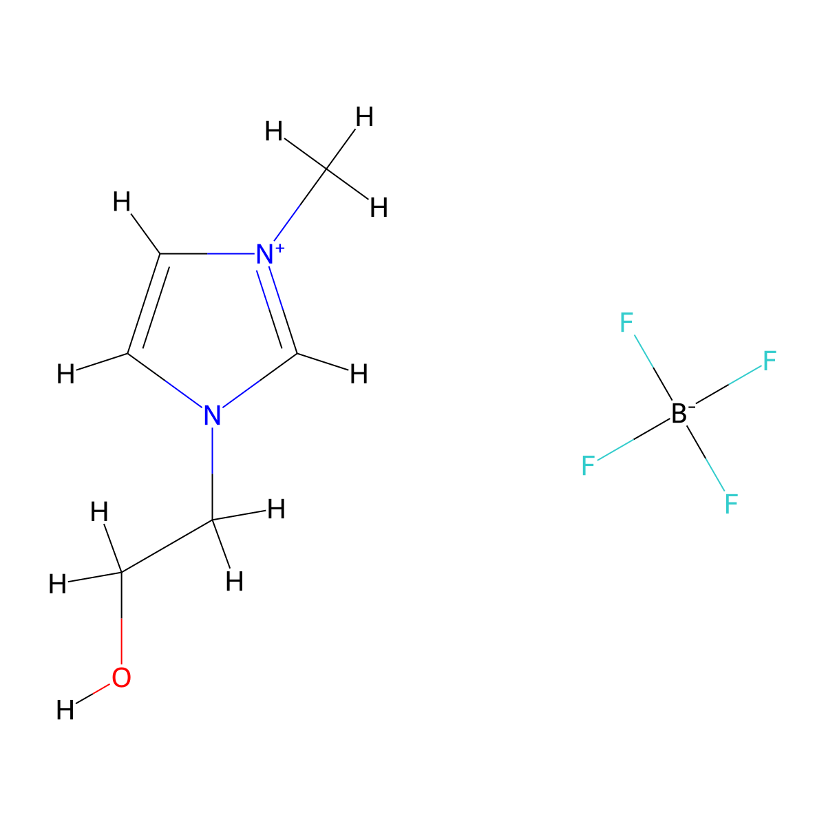 1-(2-Hydroxyethyl)-3-methylimidazolium tetrafluoroborate molecular structure, CAS 374564-83-7