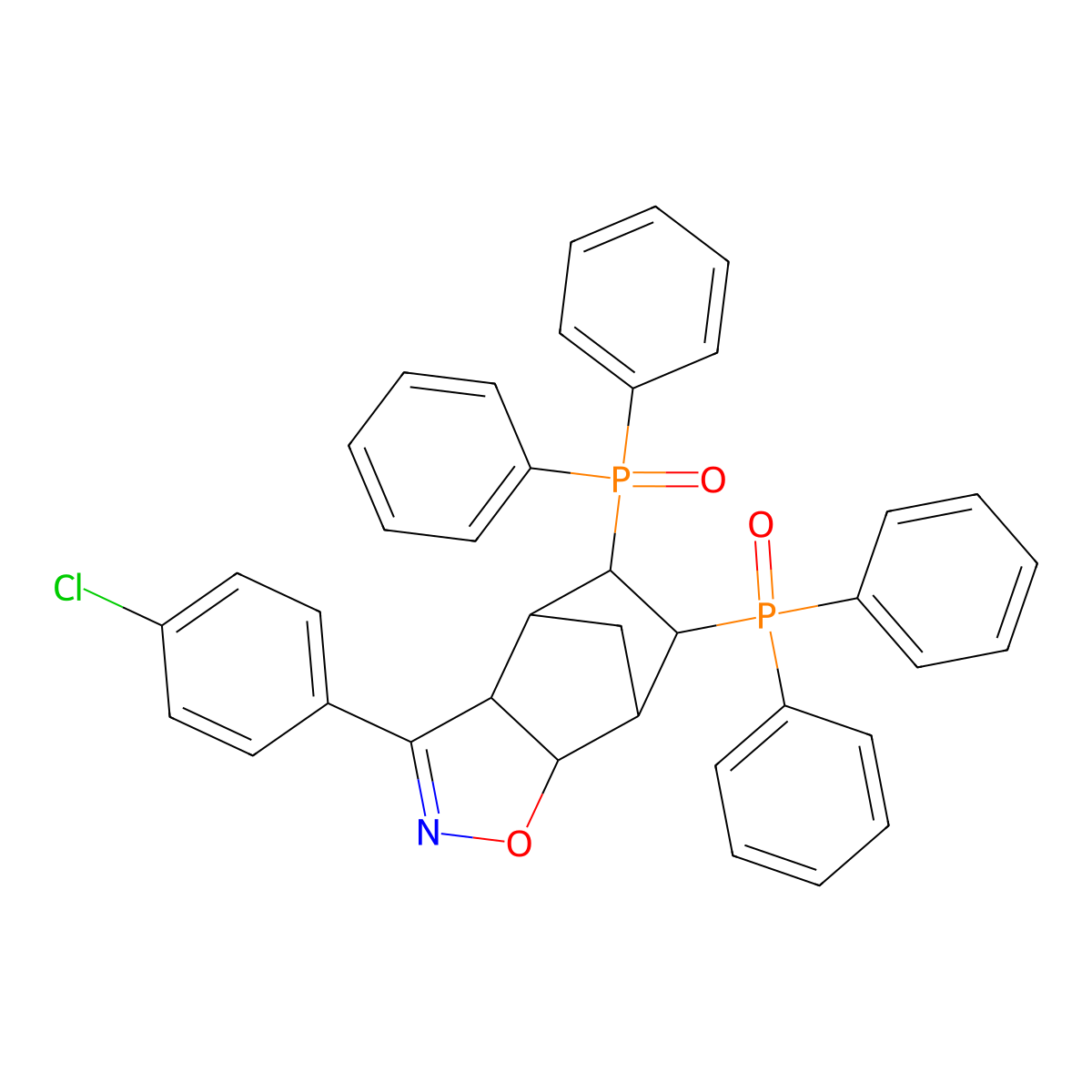 5-(4-Chlorophenyl)-8,9-bis(diphenylphosphoryl)-3-oxa-4-azatricyclo[5.2.1.02,6]dec-4-ene molecular structure, CAS 374566-20-8